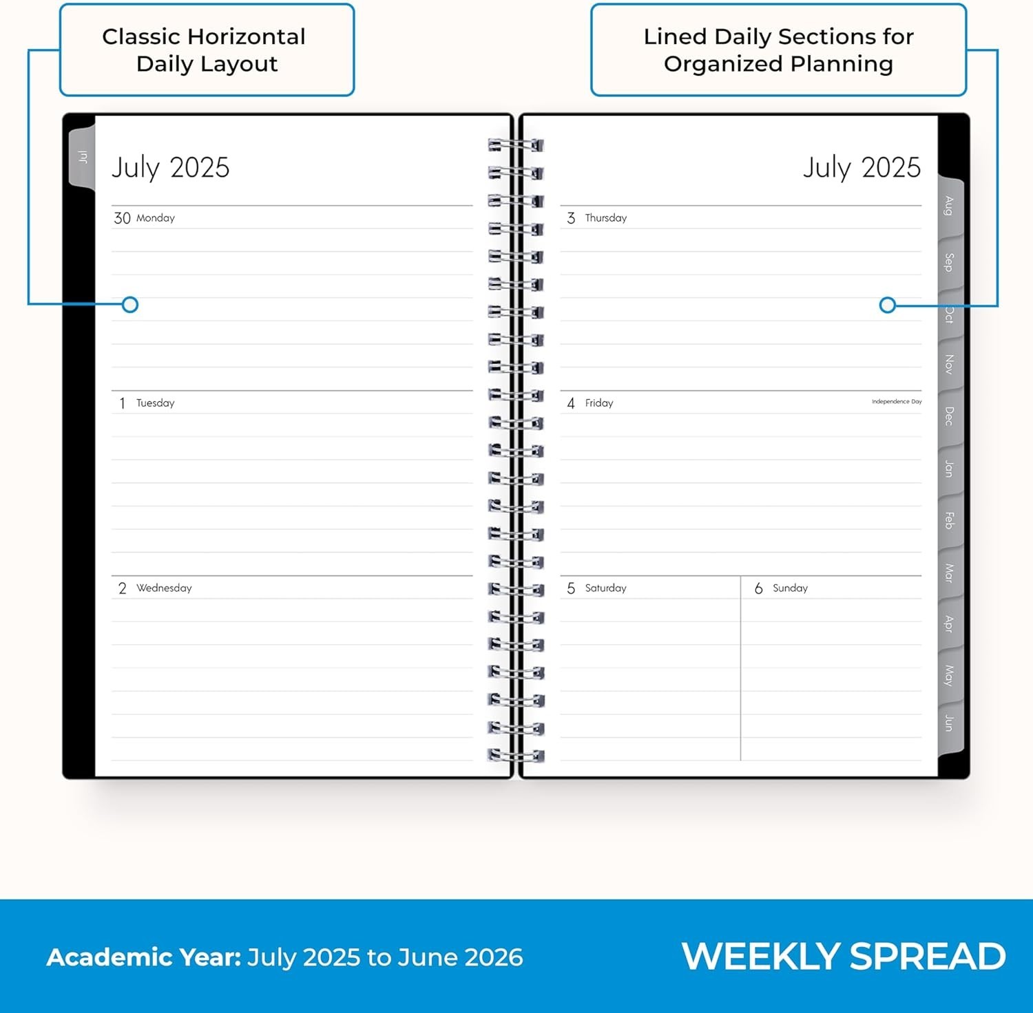 2025-2026 Academic Planner: 5″ x 8″ Flexible Cover, Stay Organized