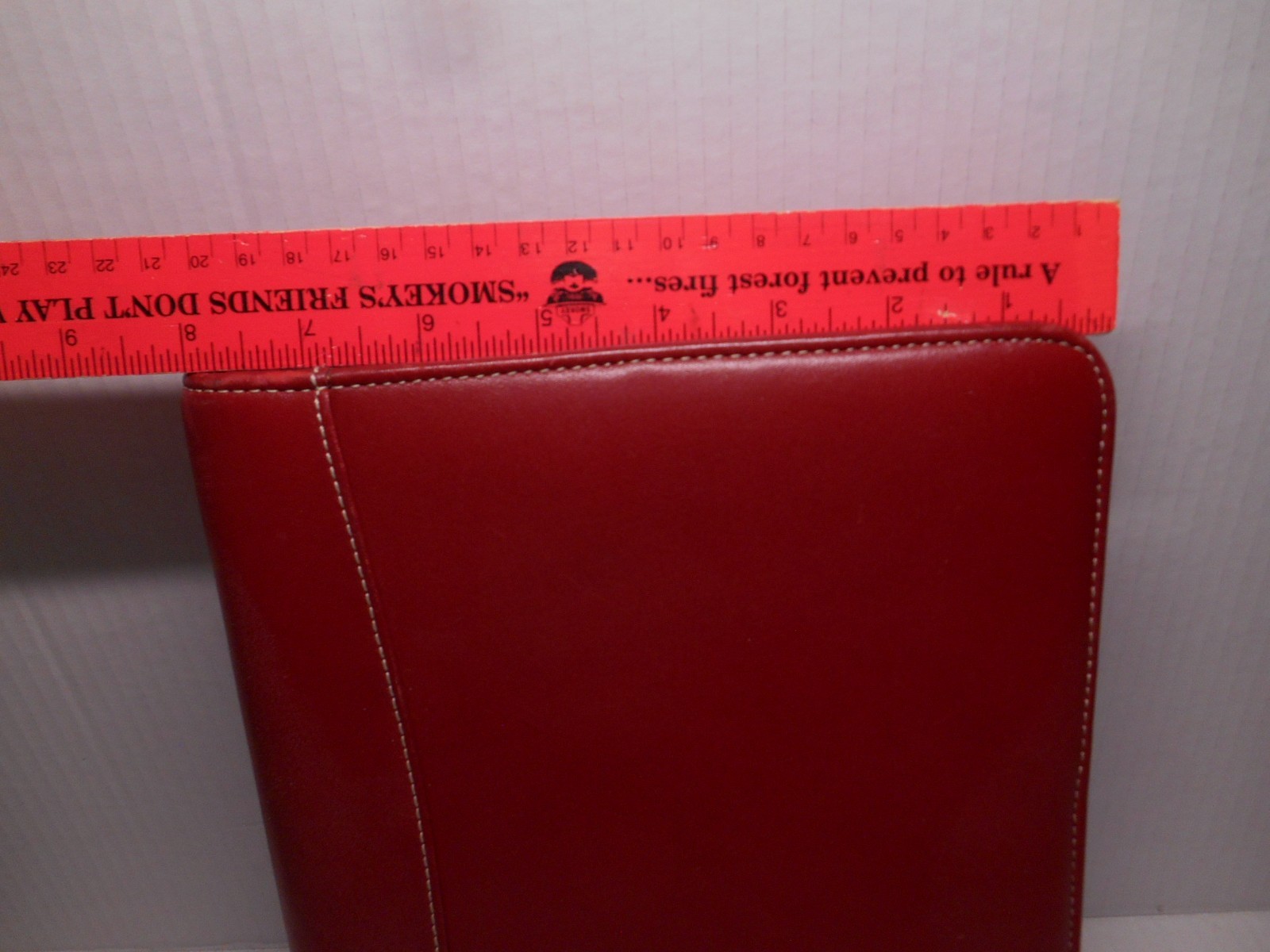 Vtg FRANKLIN Quest Covey RED Full Grain Leather 7 Ring Planner 8.5×10″ Full Zip