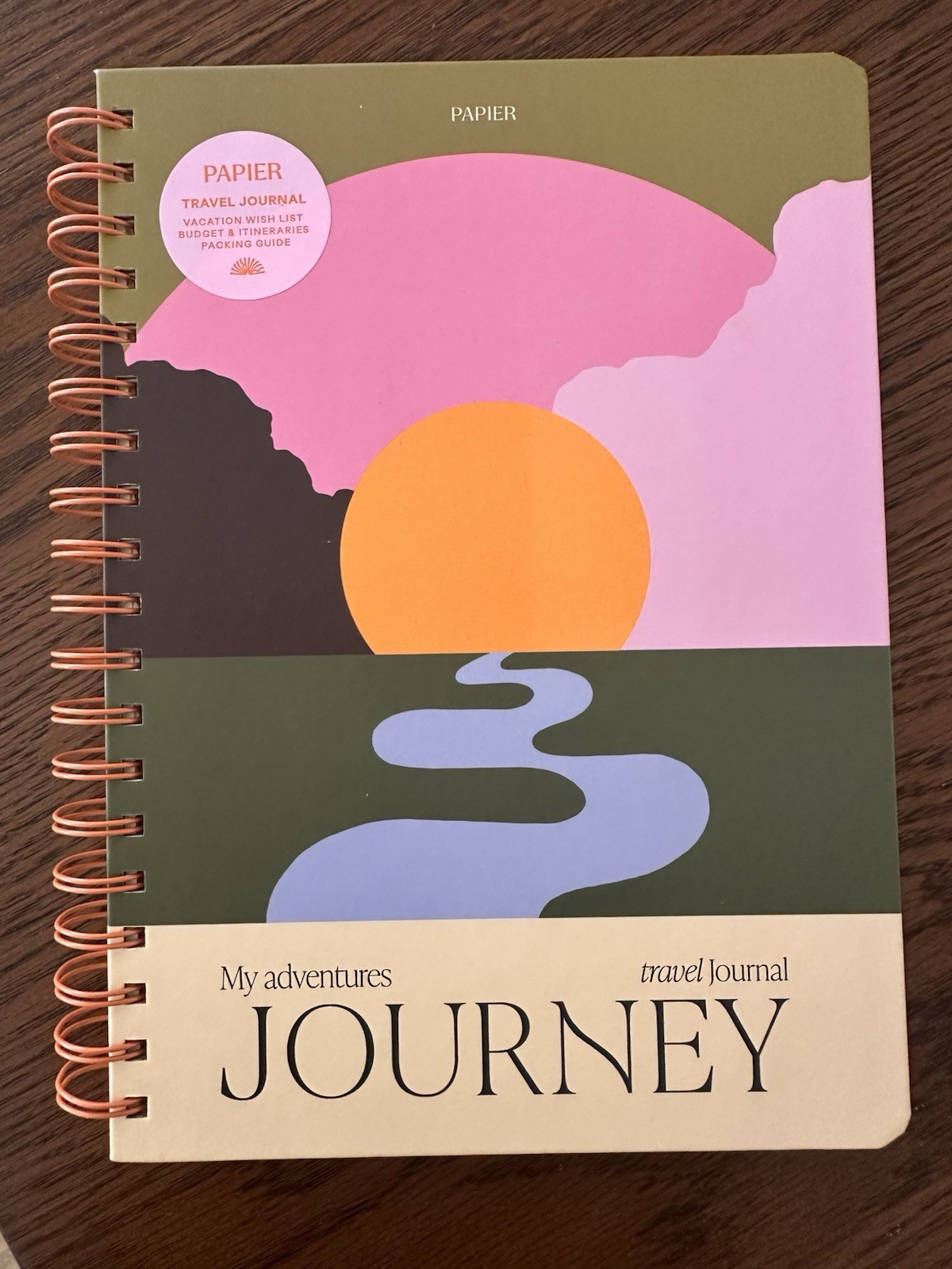 Papier 150pg Guided Notebook 9.84”*7.48“ Travel Journel The Sunset