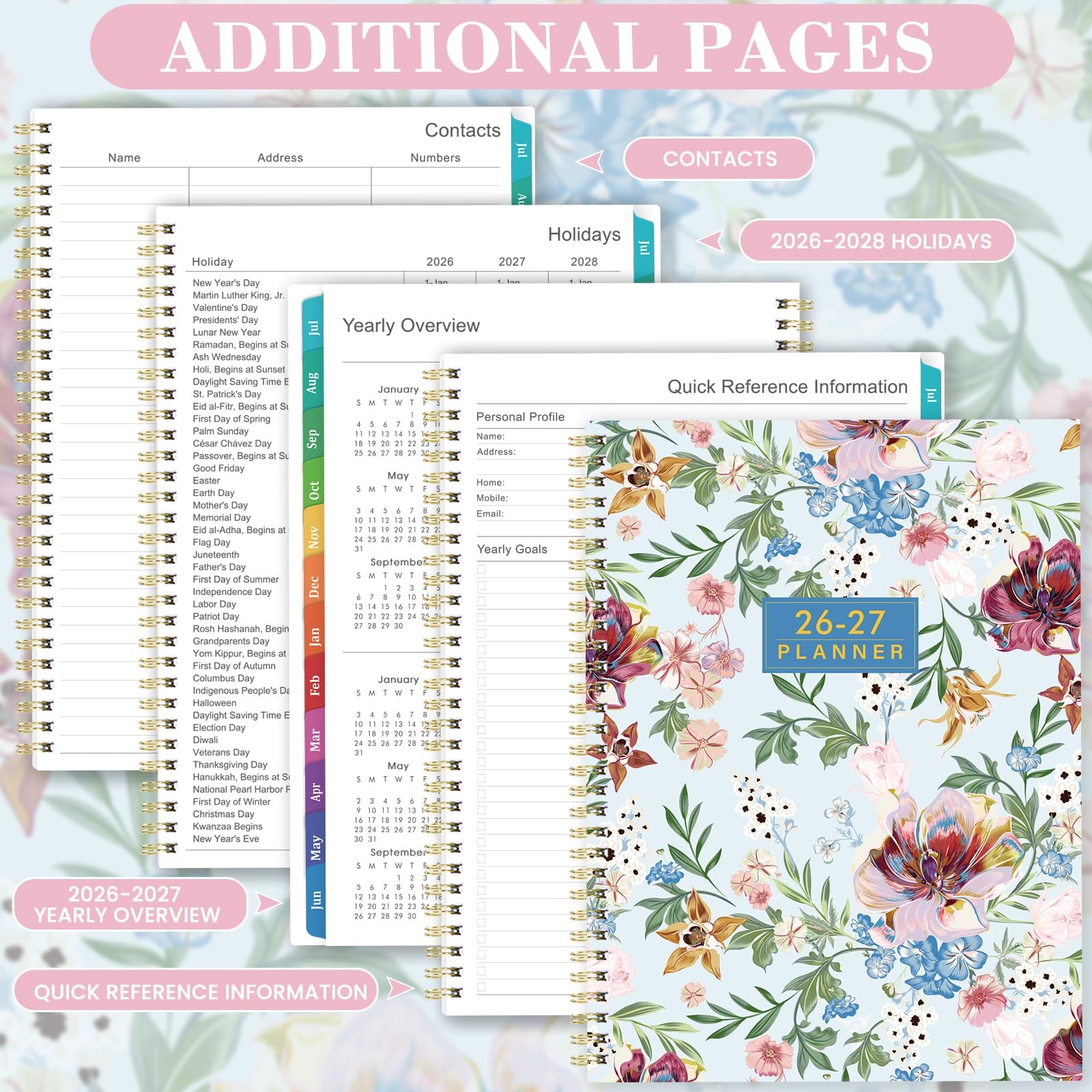 Planner 2026-2027 – 9″ x 11″ Weekly and Monthly x 11″, Blue