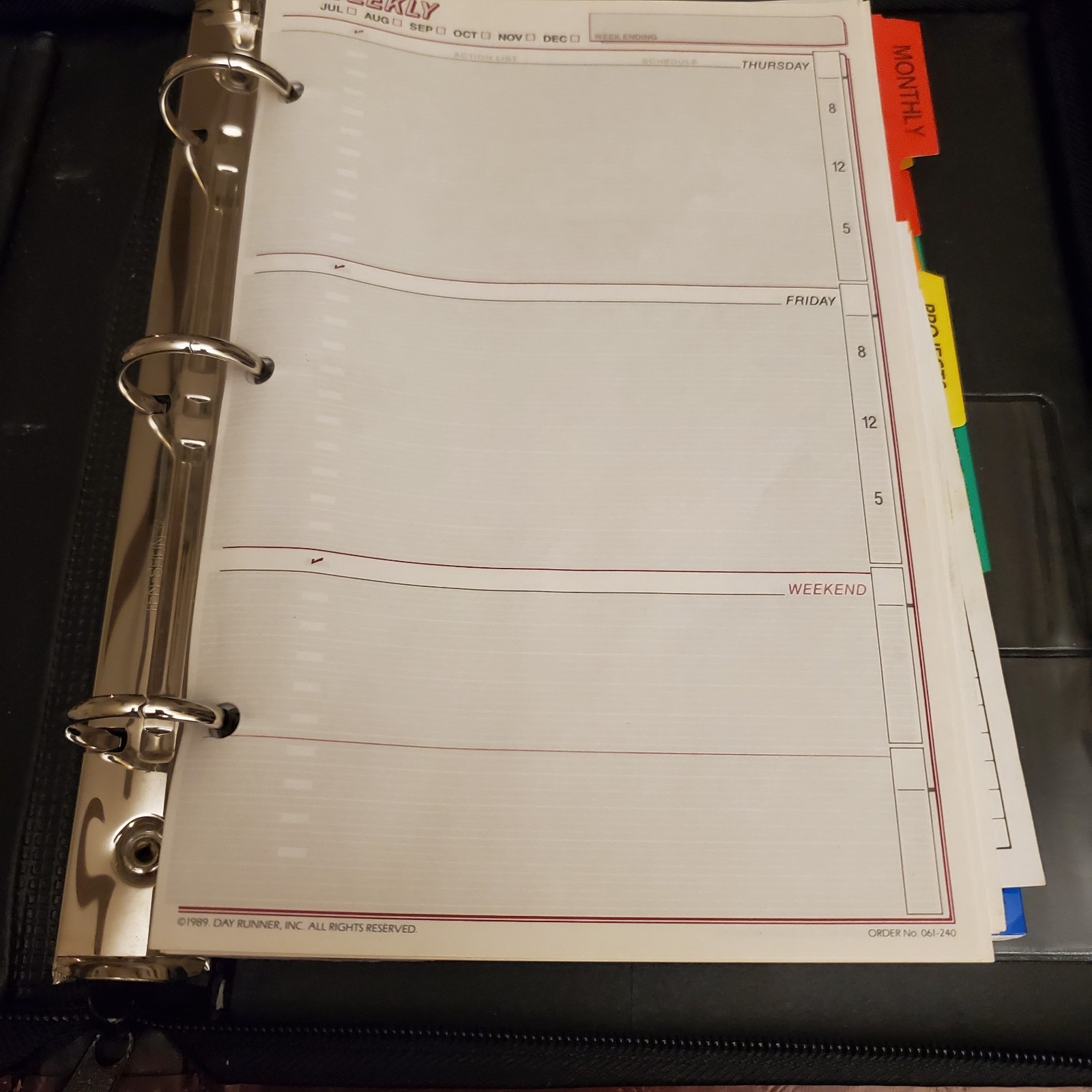 3-Ring Day Planner Organizer Unbranded Date Mate Leatherette Burgundy Vintage