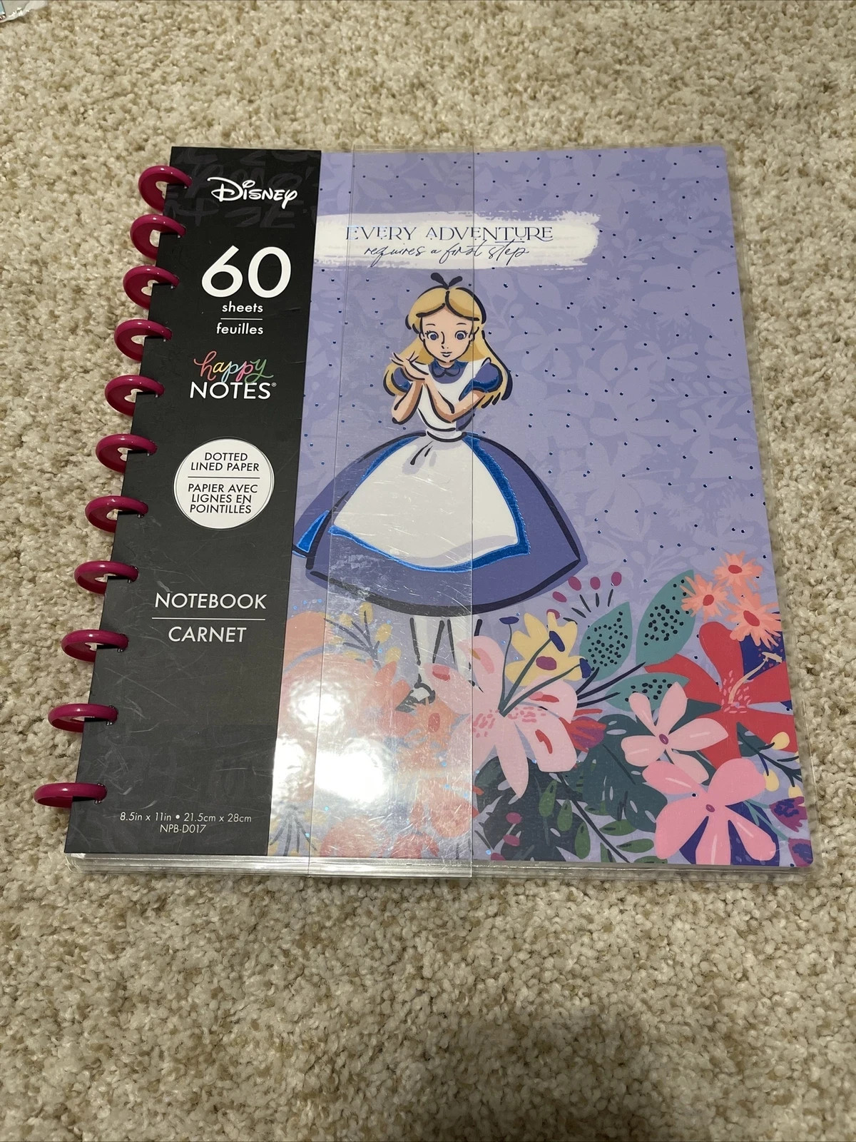 NEW! Happy Planner DISNEY Alice in Wonderland BIG Notebook 60 Sheets of Paper