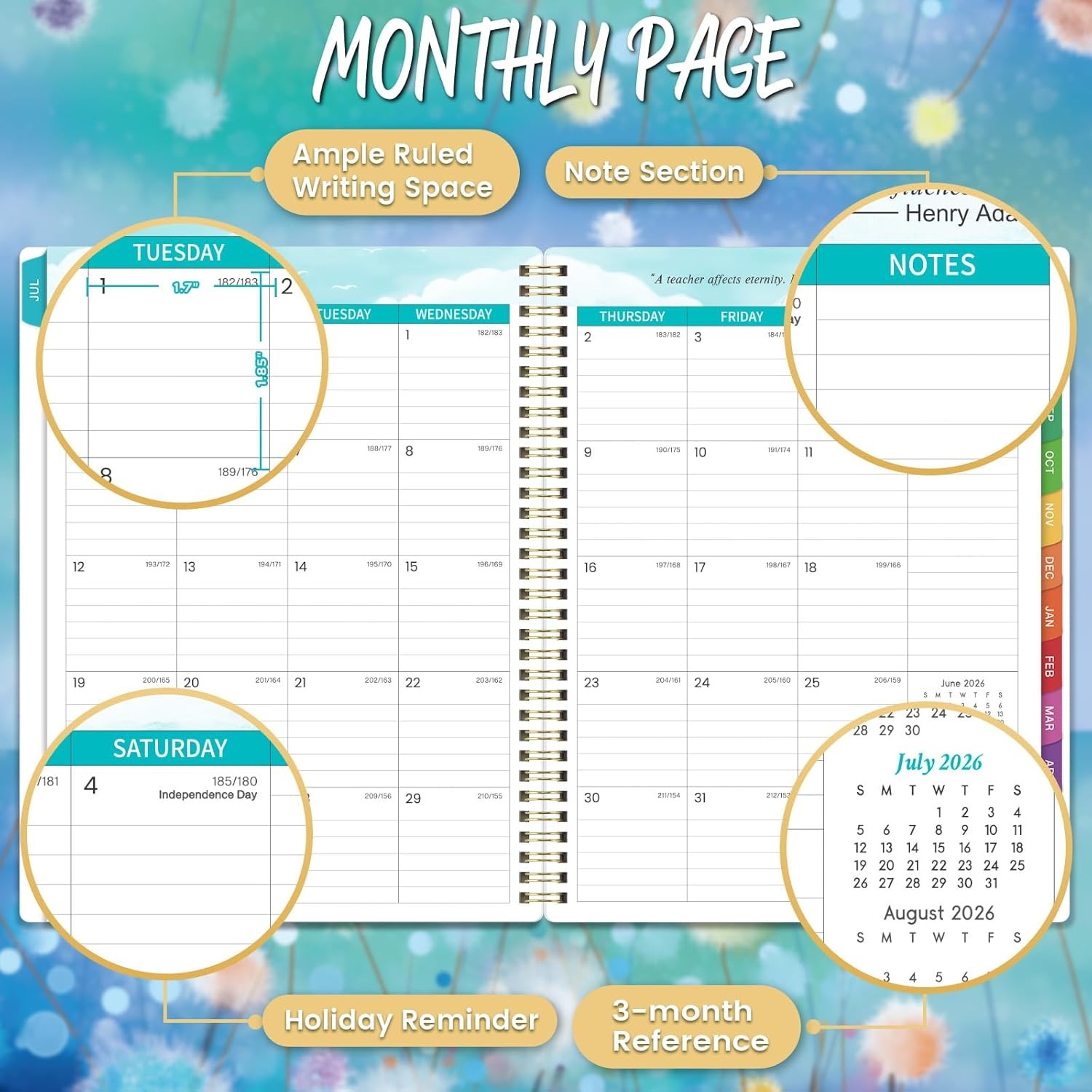 Teacher Planner 2026-2027 – Planner 2026-2027, Teacher Lesson Planner from July