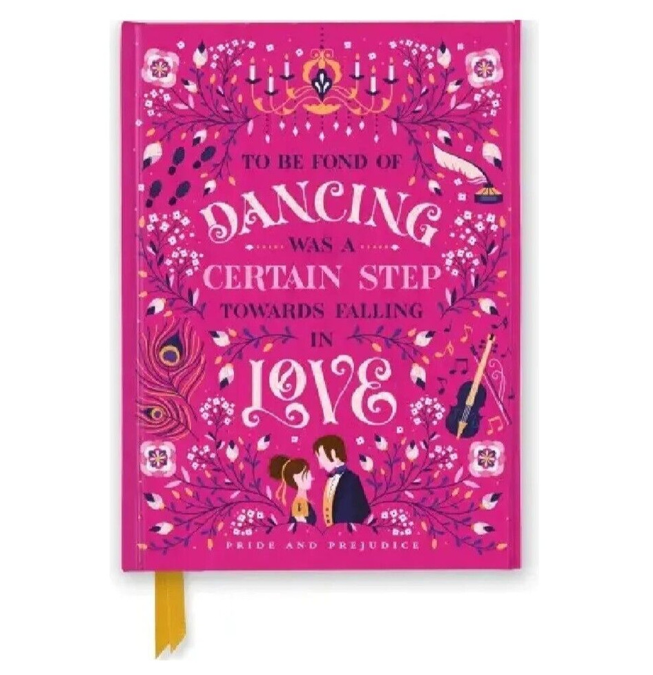 Pride & Prejudice Hardcover Writing Journal with Ribbon Marker, 176 Lined Pages
