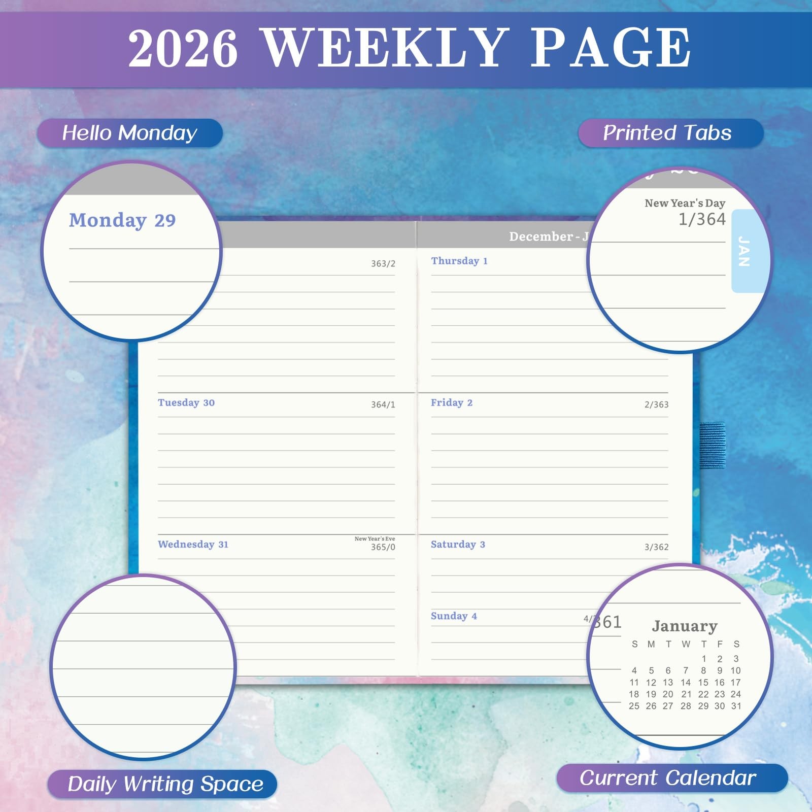 2026 Pocket Calendar – Pocket Planner 2026 for Purse, Jan. 2026 – Dec. 2026,