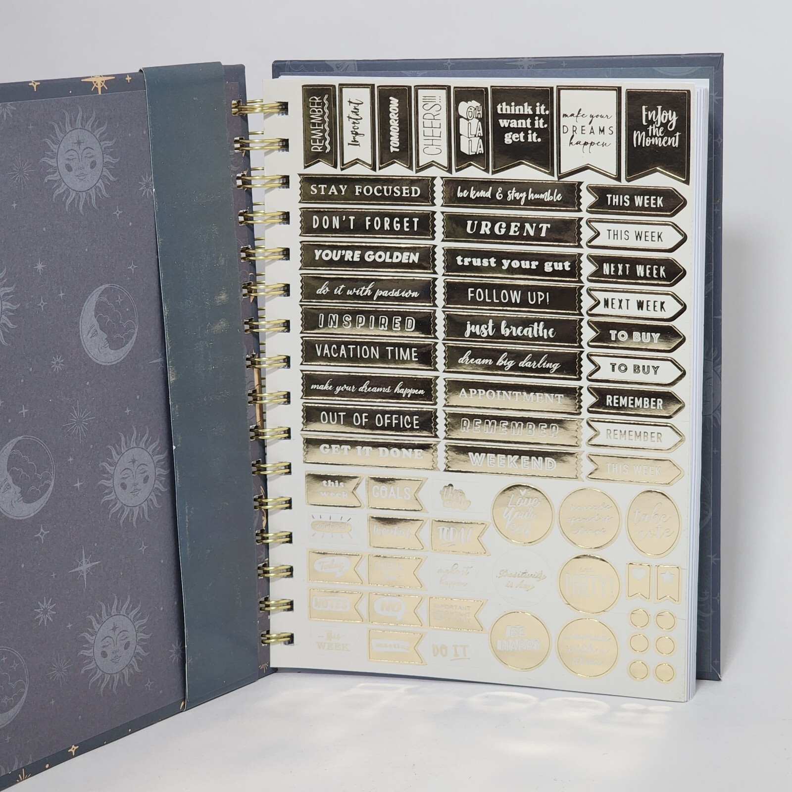 Even The Stars Admire You Weekly Planner Journal Notebook with Pen and Stickers