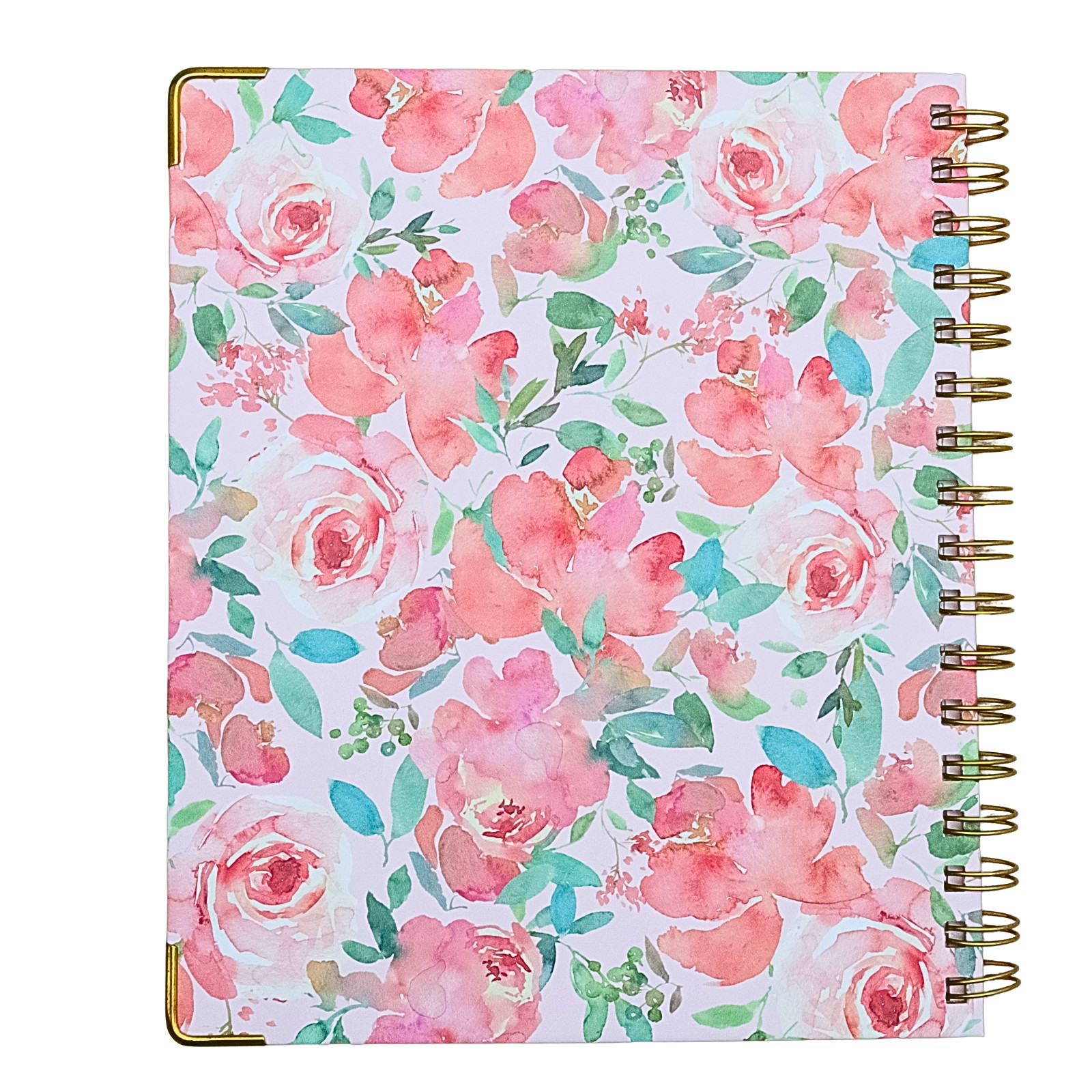 12 Months Non-Dated Weekly Monthly Planner 7.25 x 8.75 in Hard Cover Spiral Pink