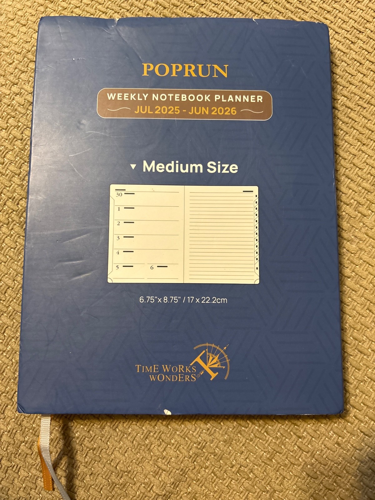 POPRUN Weekly Planner 2026 (Medium 6.5″ x 8.5″) Calendar 12 Months Notebook with