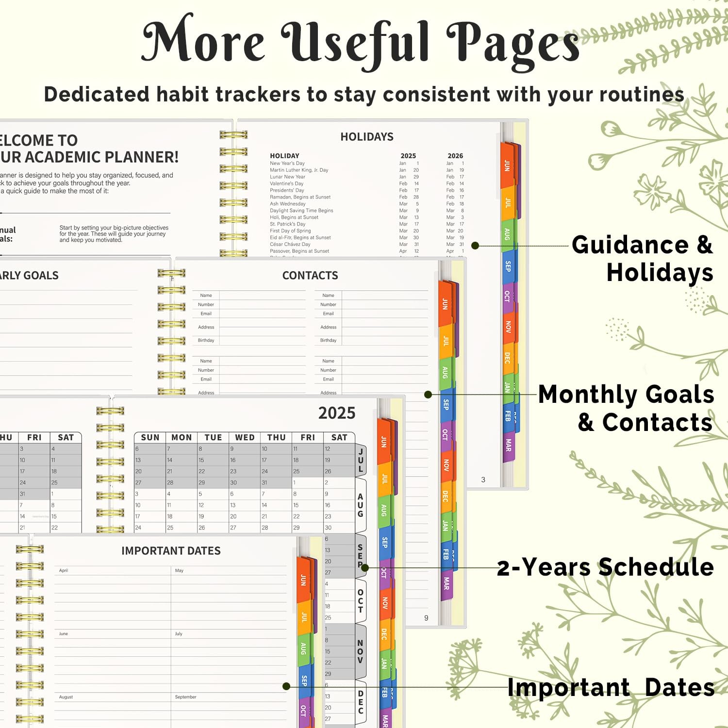 Jun 2025-Dec 2026 Academic Monthly Weekly Daily Planner for School, 19 Months…