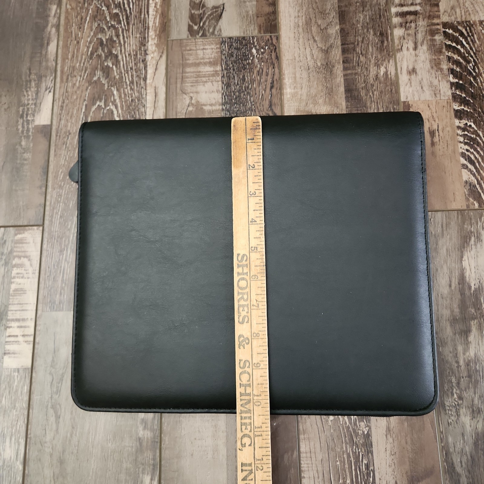 Large Franklin Covey Amway Binder 3 Ring Black Faux Leather Full Zip With Pocket