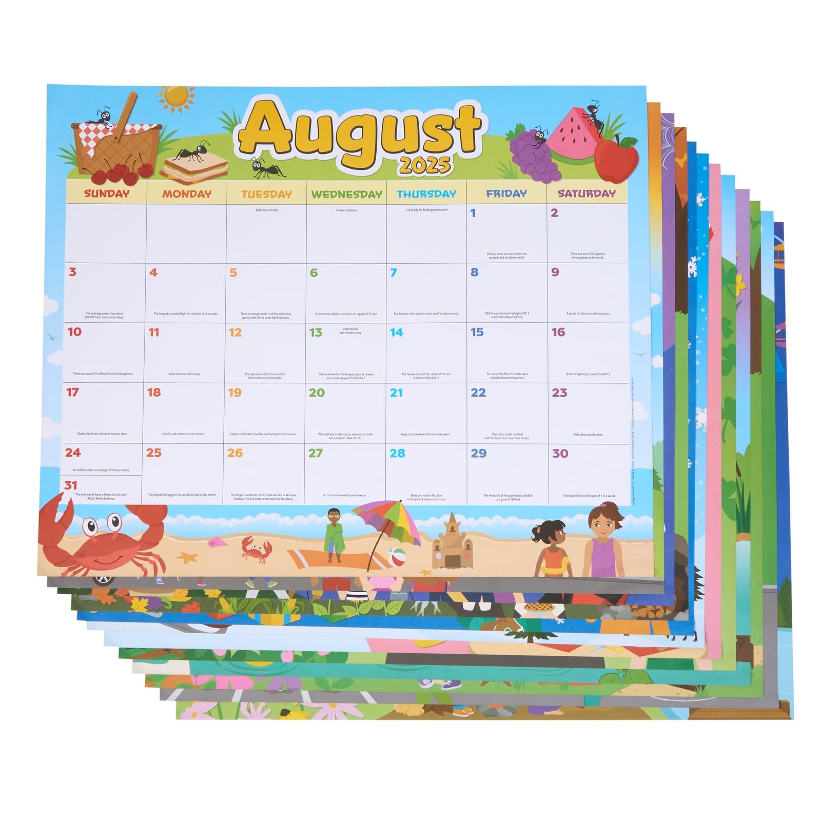 Really Good Stuff Monthly Calendar Pages 2025-2026 – Primary