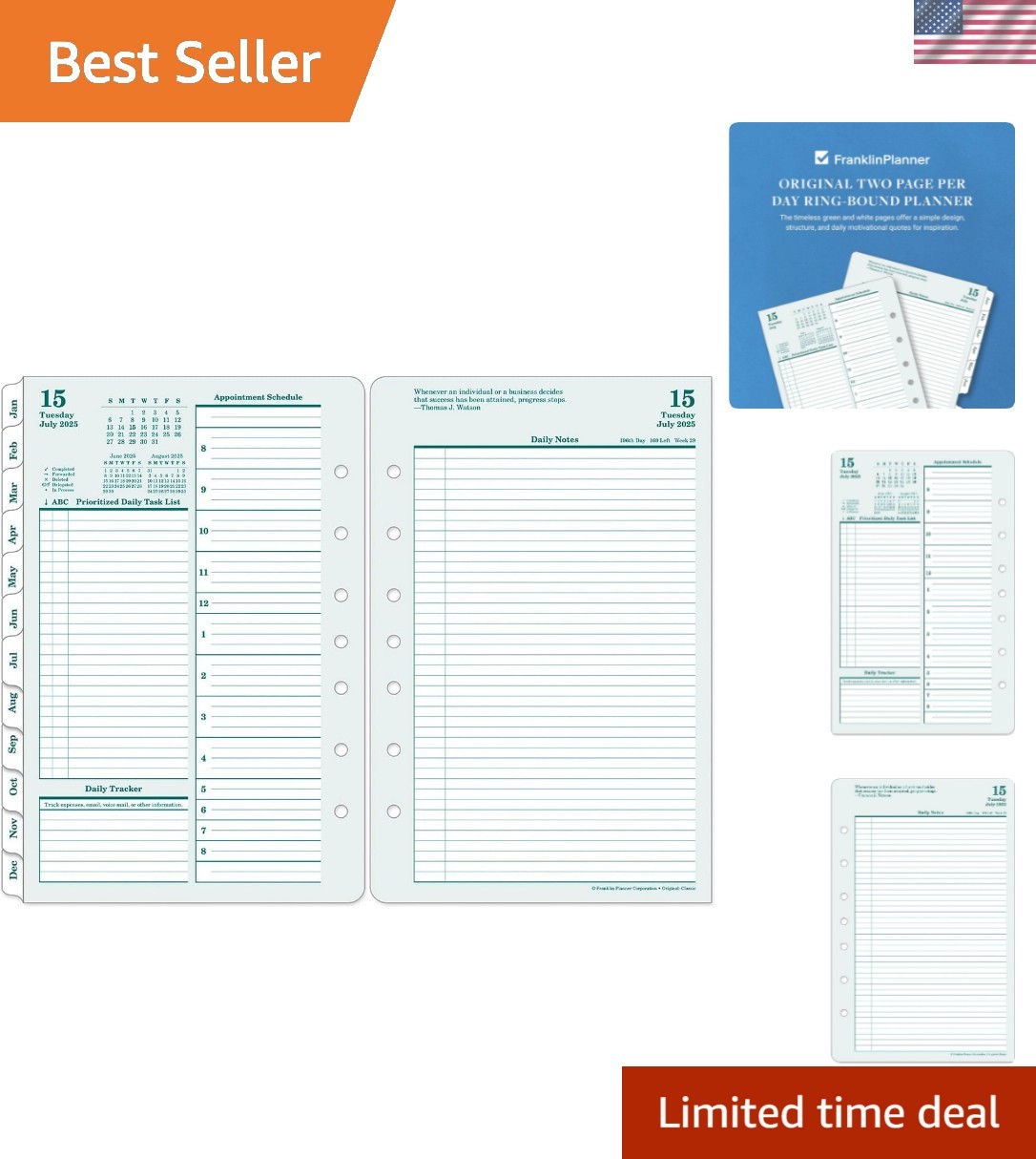 Ring-Bound Planner – 730 Pages of Daily Inspiration for 2025 – Classic 5.5″x8.5″