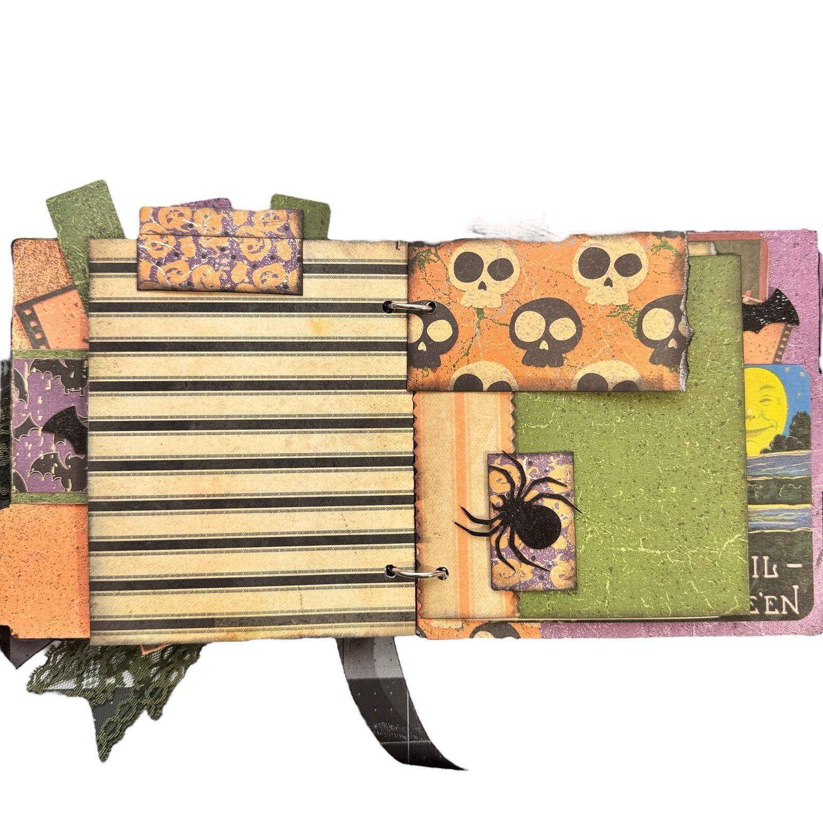 Junk Journal Halloween 6.5×6 32 Page Tags Ephemera Journaling Pumpkins Cats