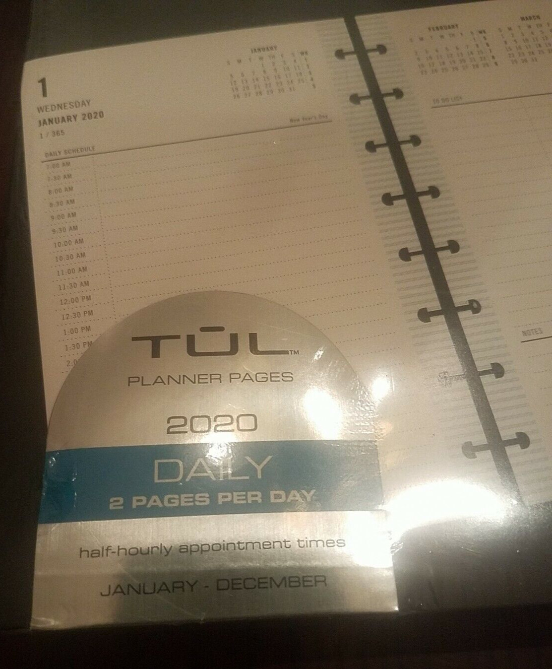 TUL Planner Pages 2020 Daily Calender 2 Pages Per Day-Brand New-SHIPS N 24 HOURS