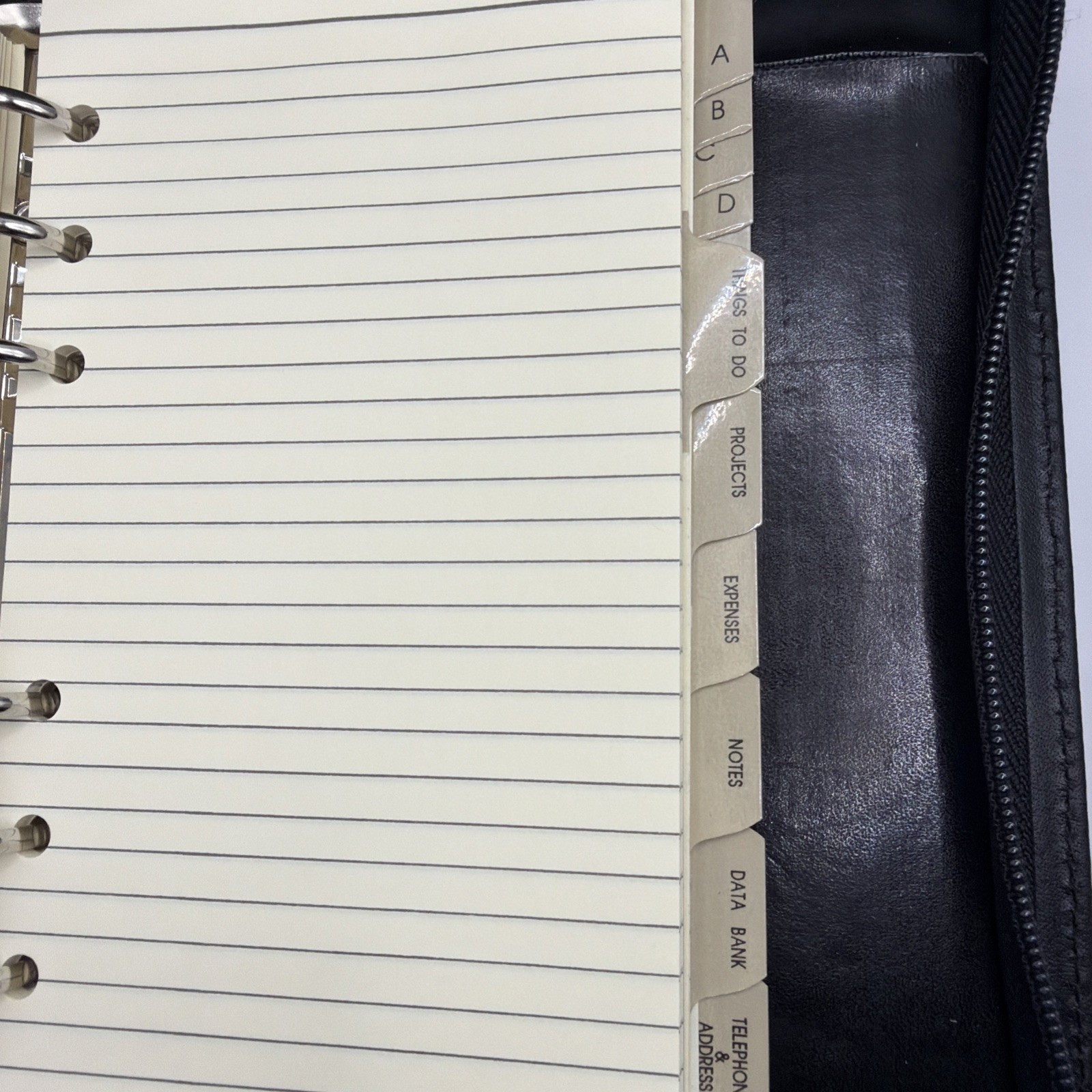 Reactions Daily Planner Binder 6 Ring Dat-A-Genda Leather Zip 1993 1994 1995