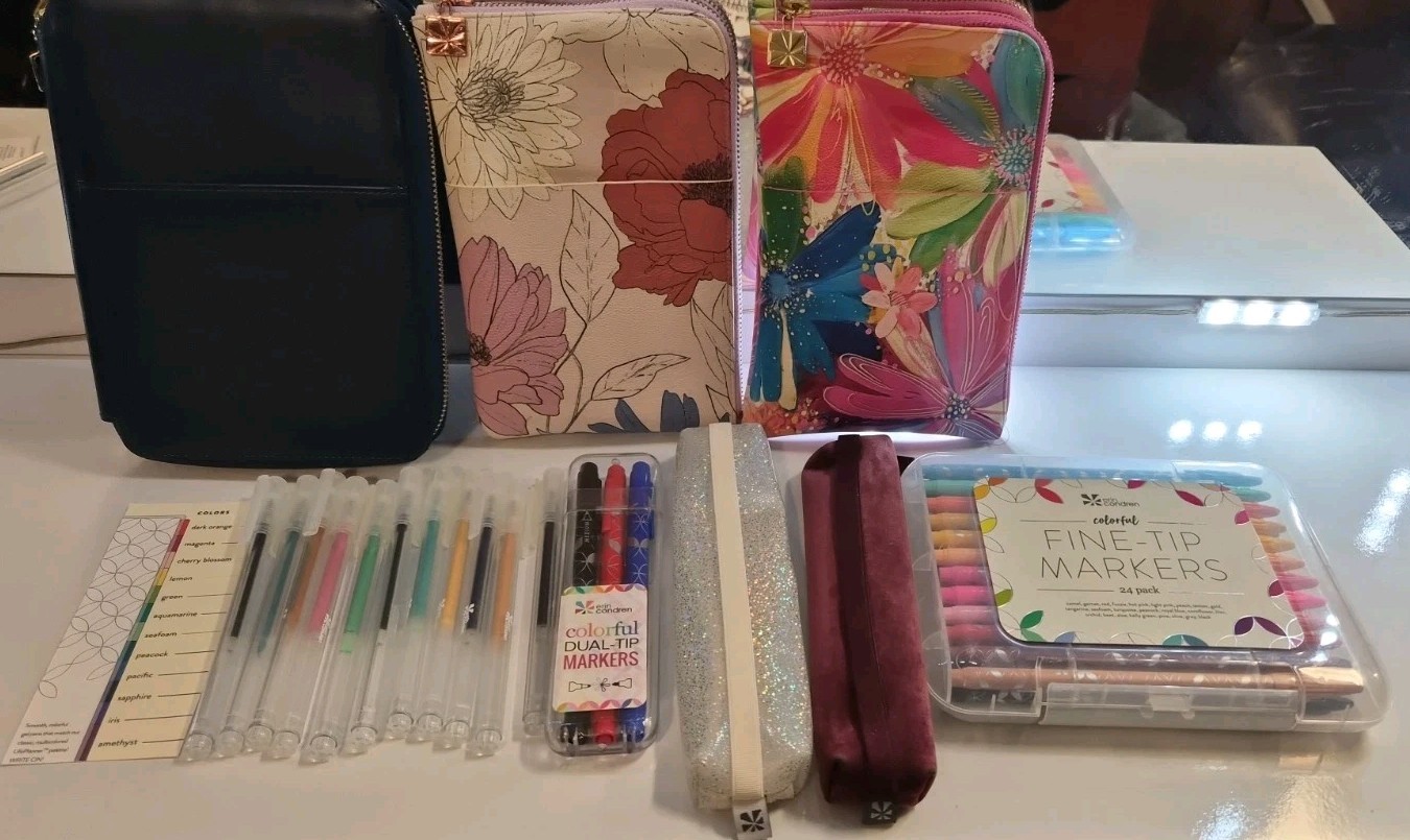 Erin Condren Ultimate Planny Pack, 2 Planny Packs, 2 Pen Pouches, And 38 Pens
