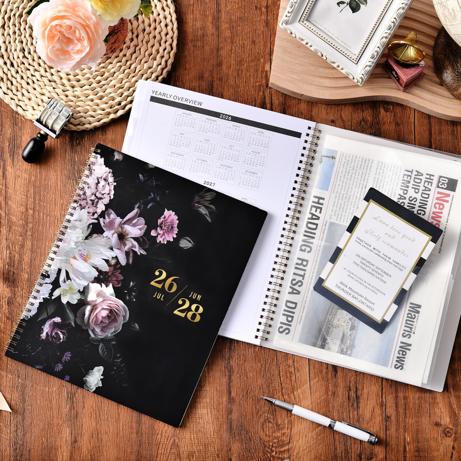 2026-2028 Monthly Planner – 9” x 11”, Large x Black