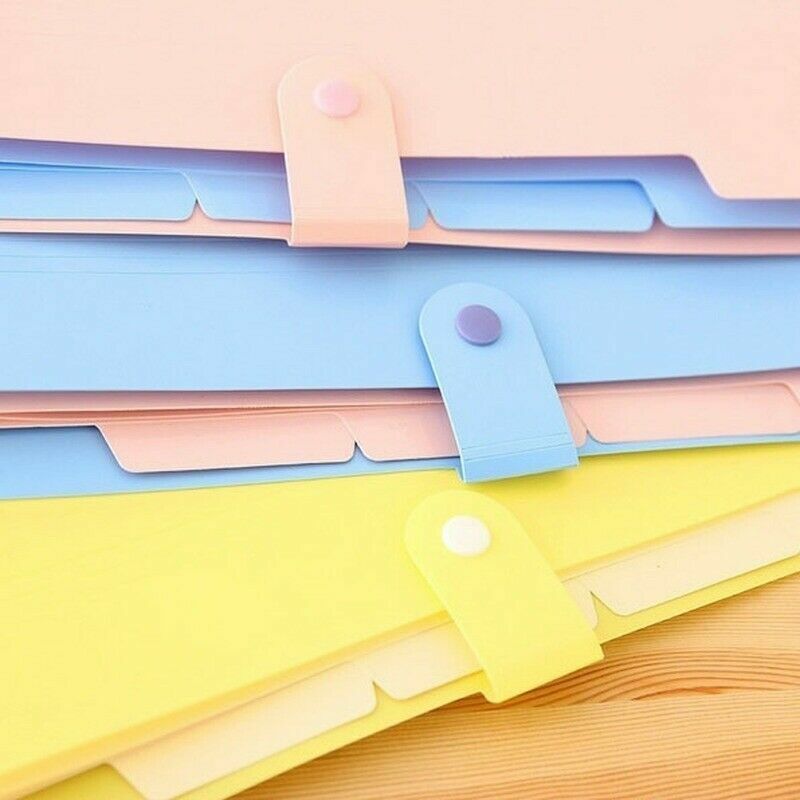 A4 Document Bag File Folder Paper Clip Smile Pocket Office Supplies