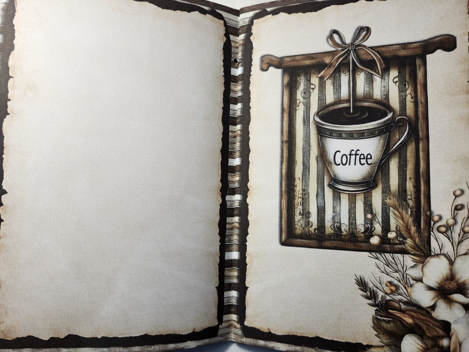 Junk Journal Blank Booklet “COFFEE CAFE” ESPRESSO MOCHA LATTE CAPPUCCINO