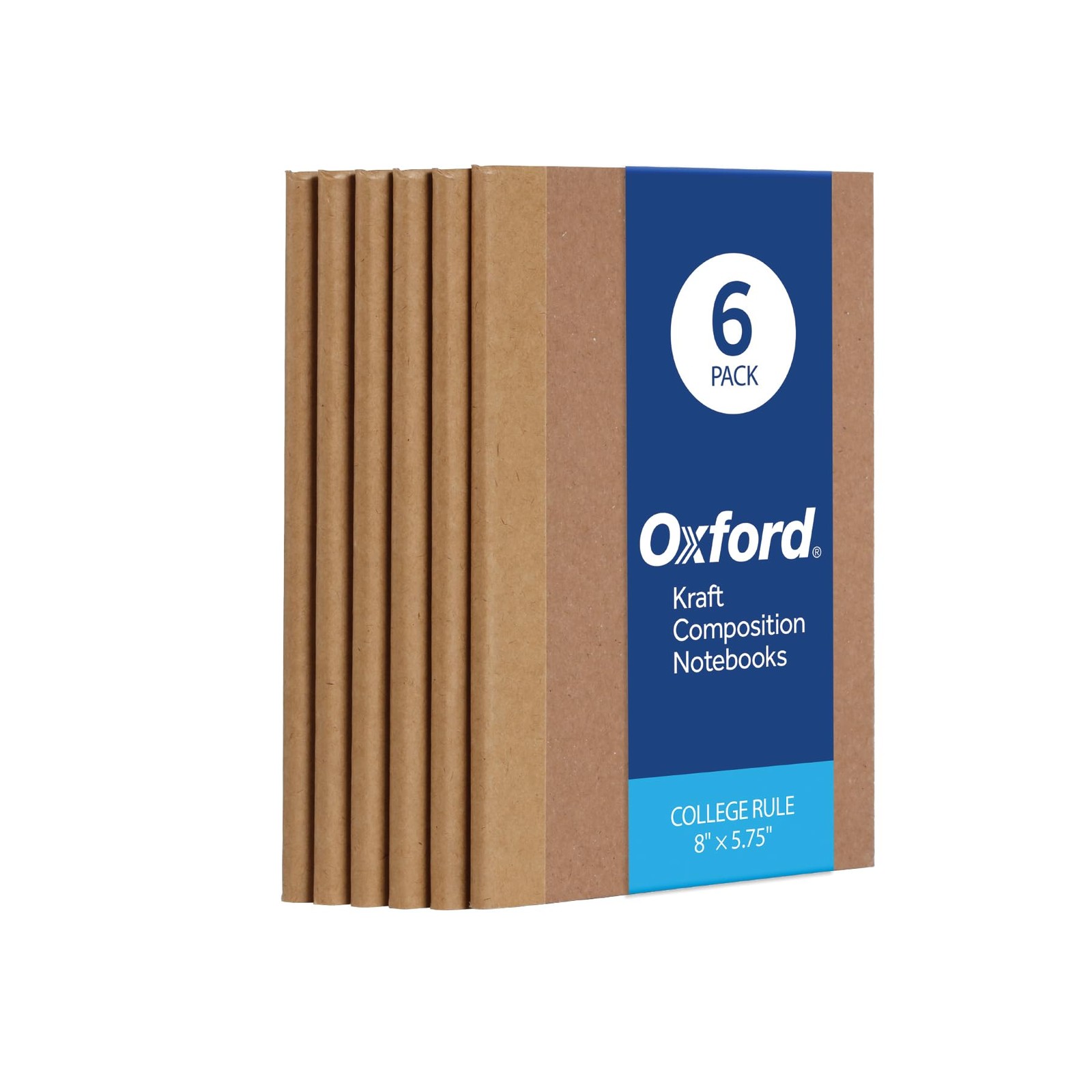 Oxford Composition Notebook 6 Pack,Notebooks for 6 Count (Pack of 1), Kraft