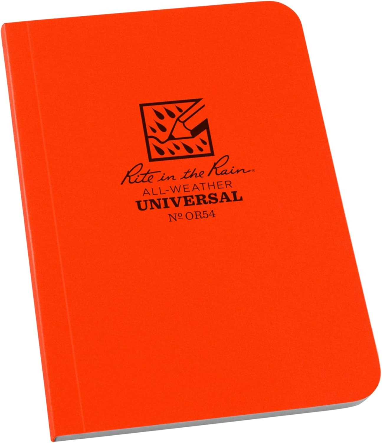 Weatherproof Soft Cover Pocket Notebook, 3.5″ X 5″, Orange Cover, Universal P…