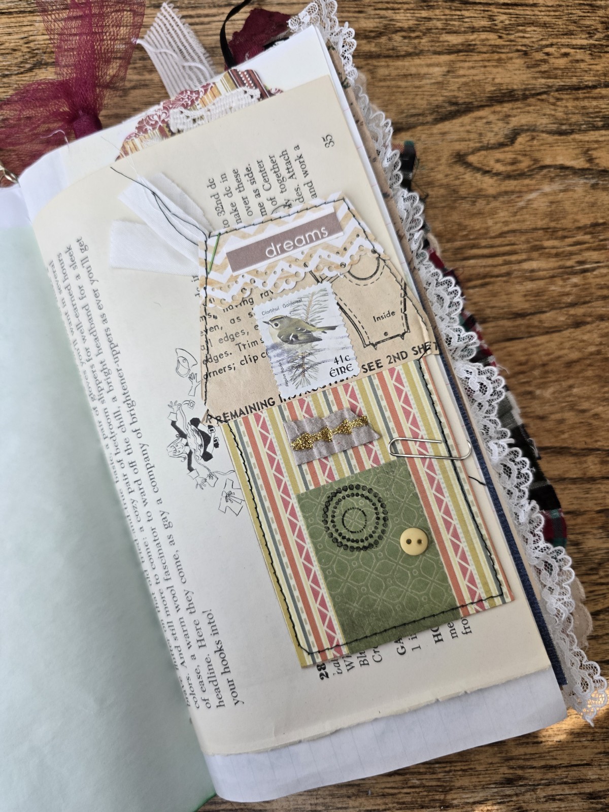 Hello fall handmade junk journal, Mixed Paper Art Journal, Premade Scrapbook