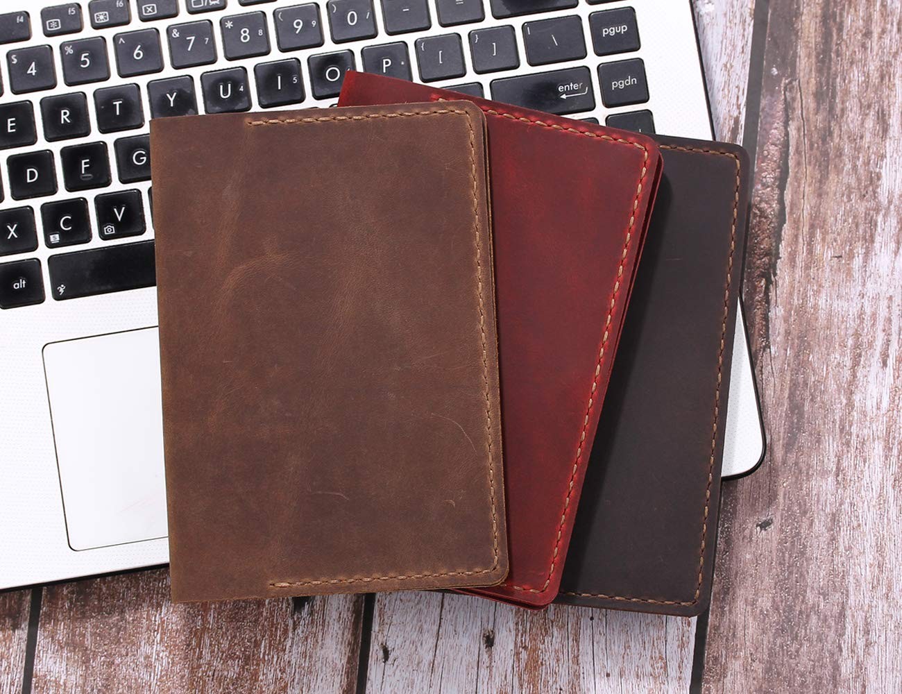Leather Journal Cover for 3.5″ x 5.5″ Pocket Size Notebook With Pen Loop, Lea…