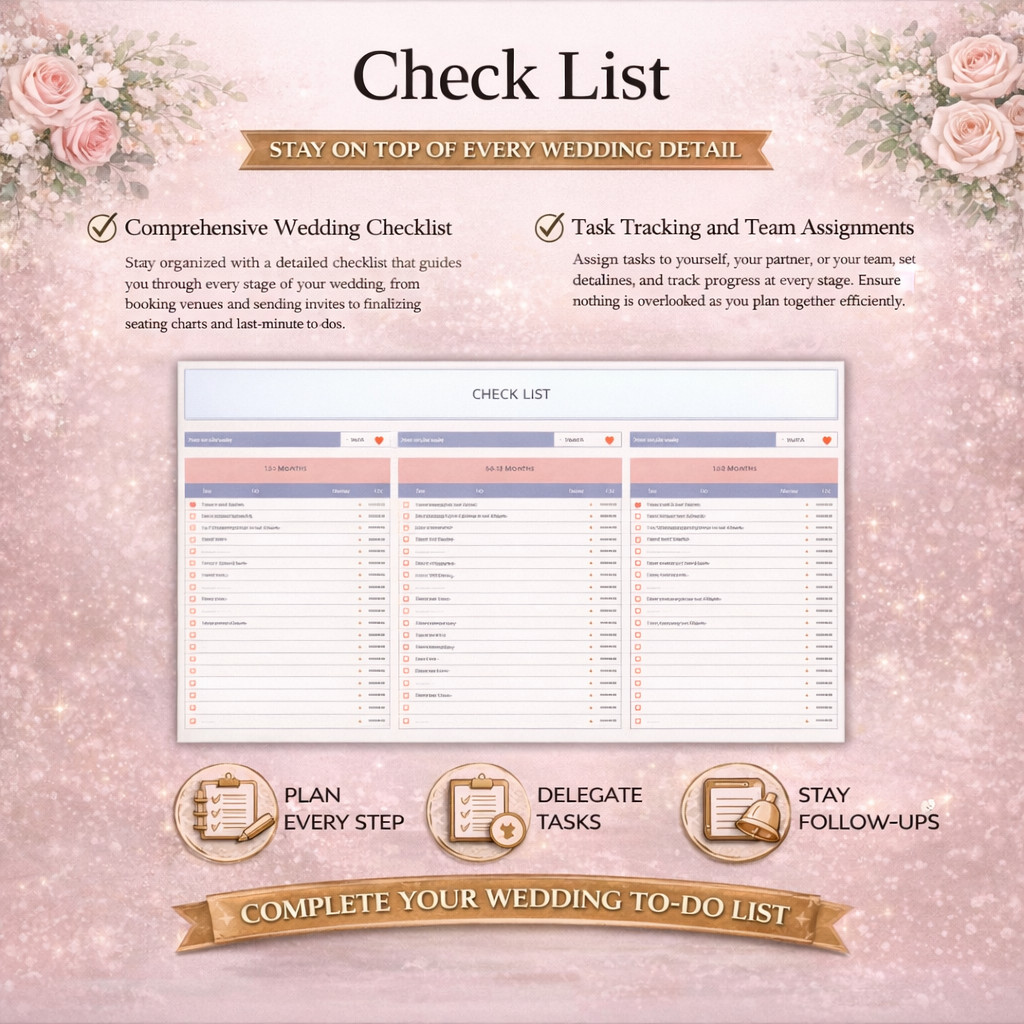 Wedding Planner Spreadsheet Template Budget & Guest List Tracker Excel Sheets