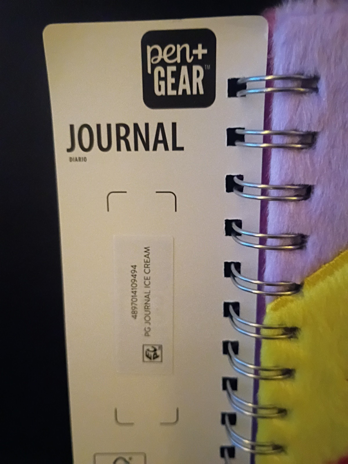 Pen+Gear Light up Journal Notebook Ice Ceam Cone Design with Furry Cover
