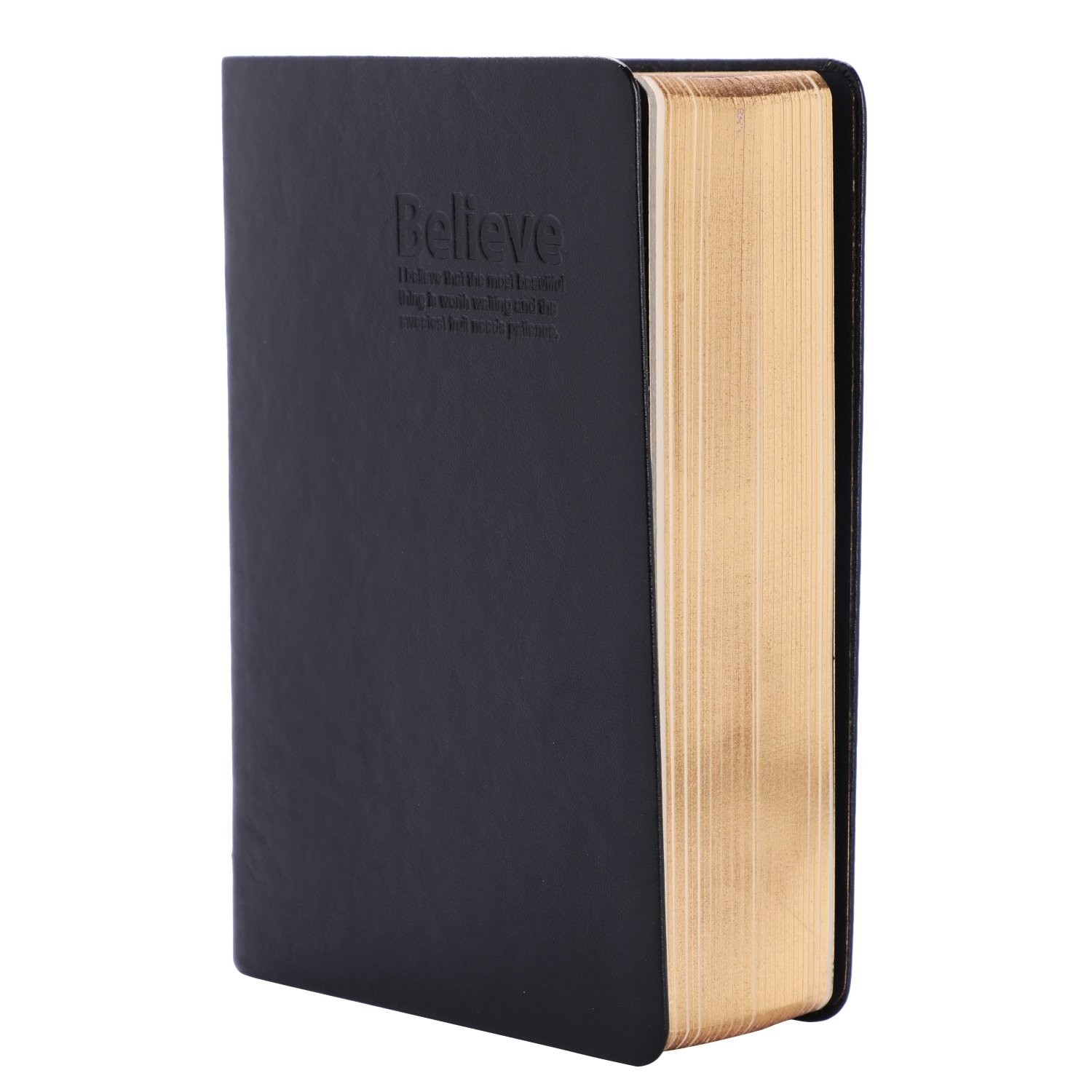 ITODA Blank Bible Notebook Journals Unlined Vintage PU Leather Cover Black