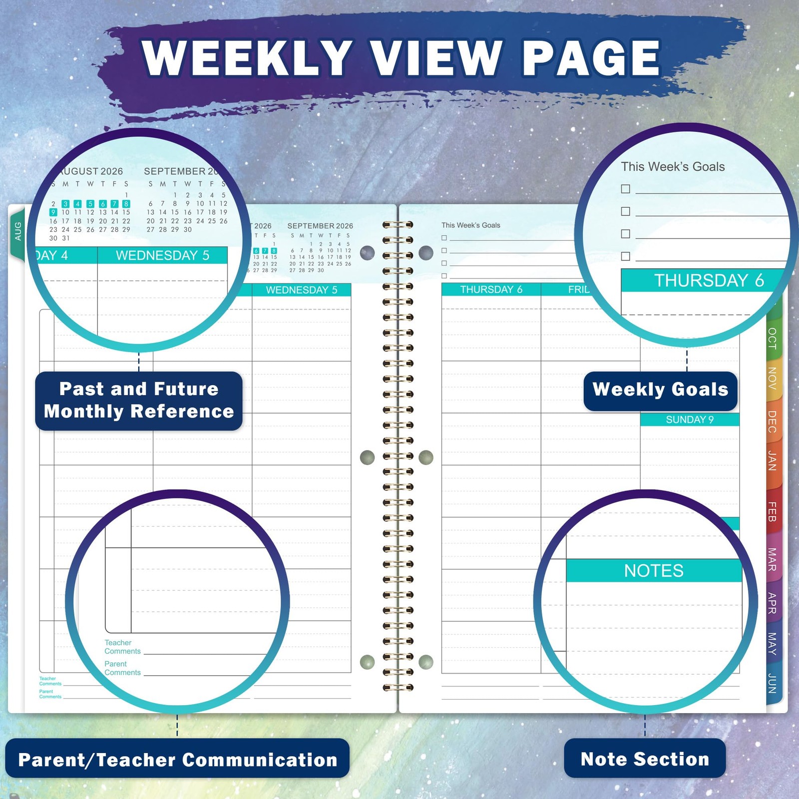 Student Planner 2026-2027 – Academic from July 2026 11″ x 8.3″, Blue