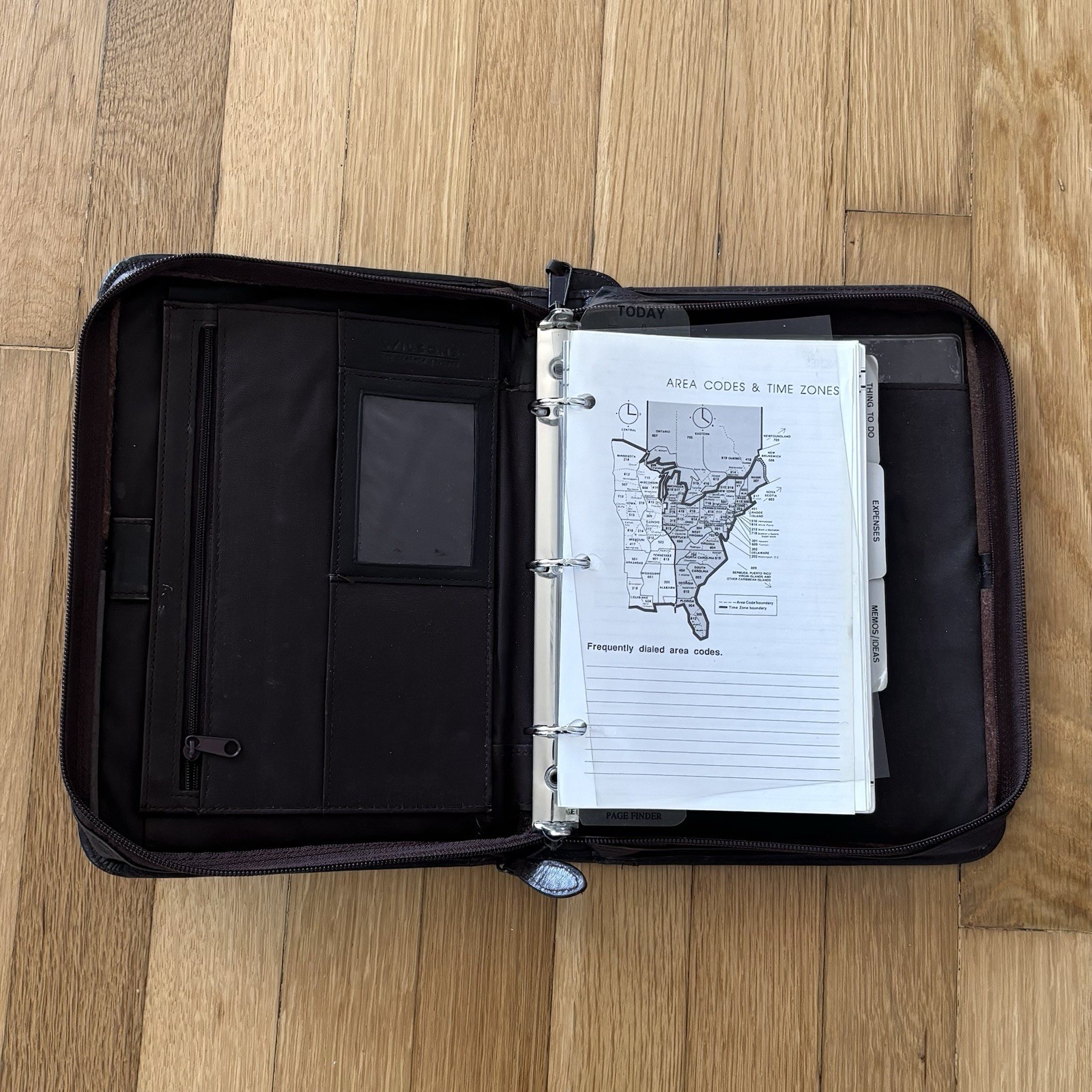 Vintage Wilsons Leather Agenda Planner Portfolio Binder 10×7 Brown 3 Ring Zipper