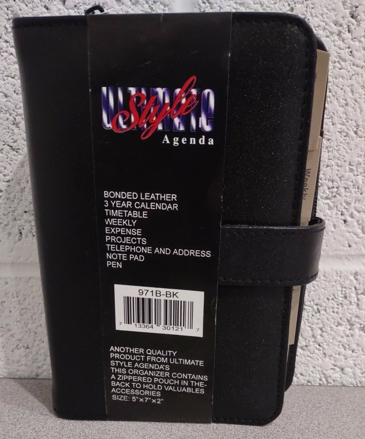 Ultimate Style Agenda- 6 Rings With Inserts 971B Black – New