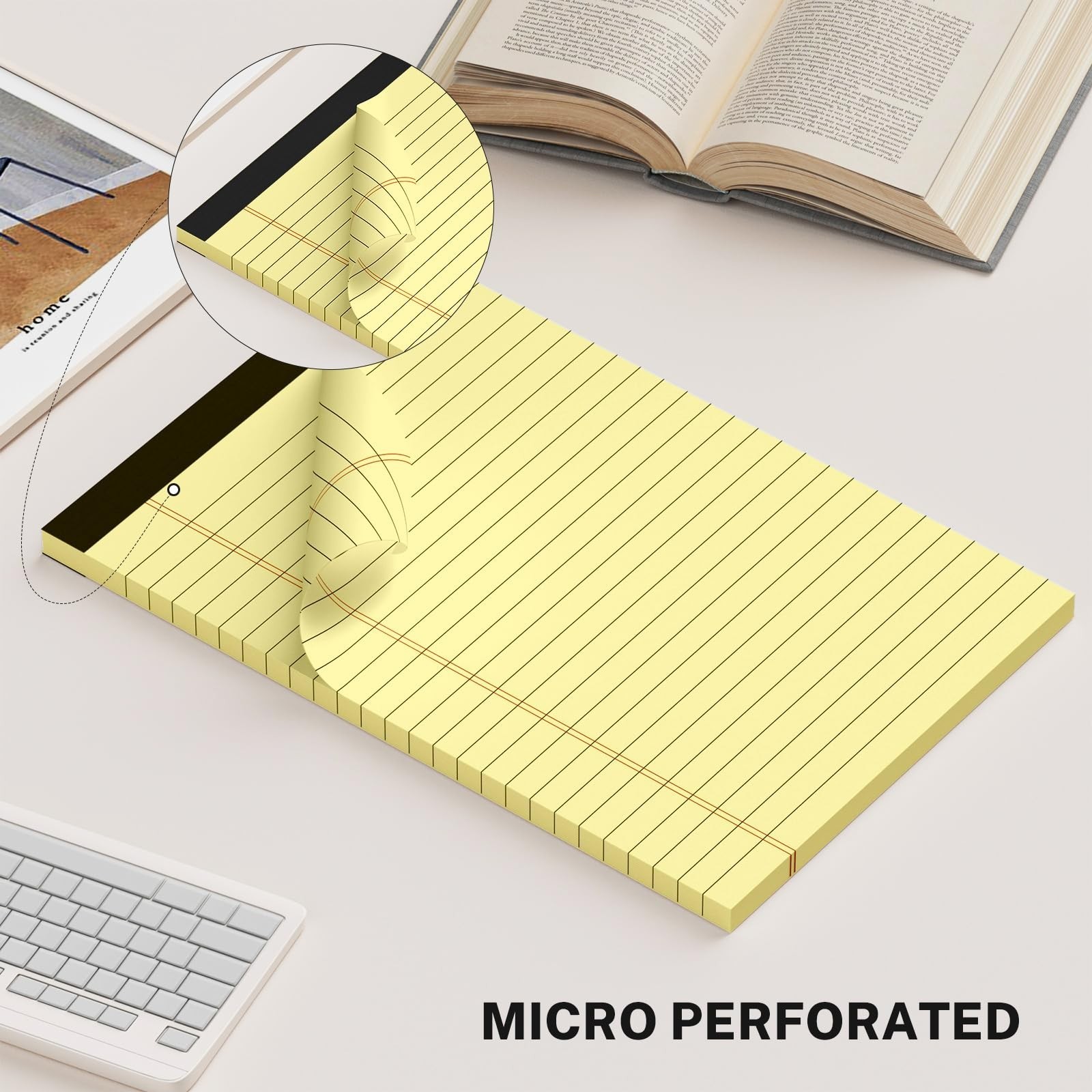 8 Pack Note Pads 5 x 8 Inch, Colored Narrow Ruled Small Legal Pads, Perforate…
