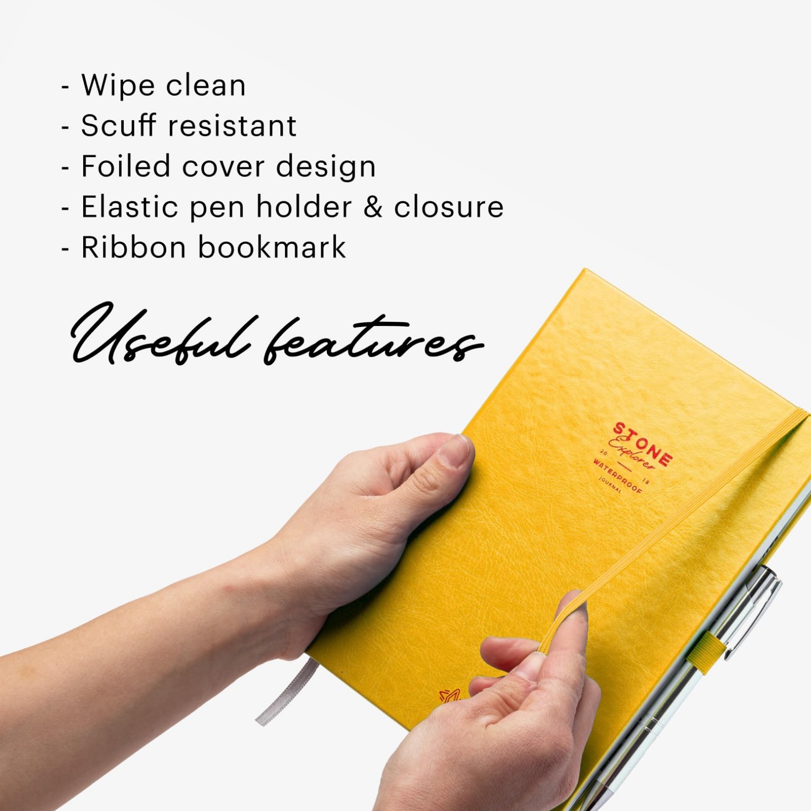A5 Waterproof Field Journal – Vegan Leather, 144 Pages, Ruled & Dot Grid, Weathe