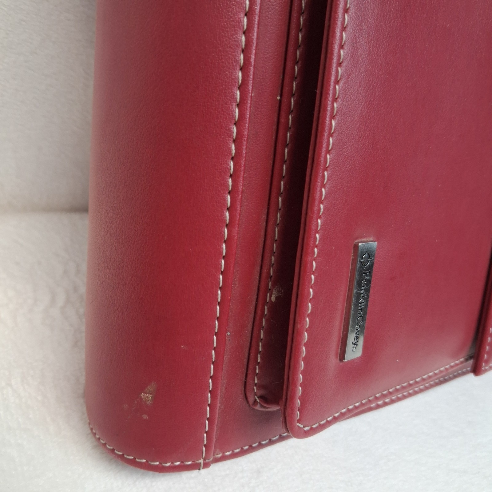 FRANKLIN COVEY Red 7 Ring Planner Binder With Handles Full Zip Read