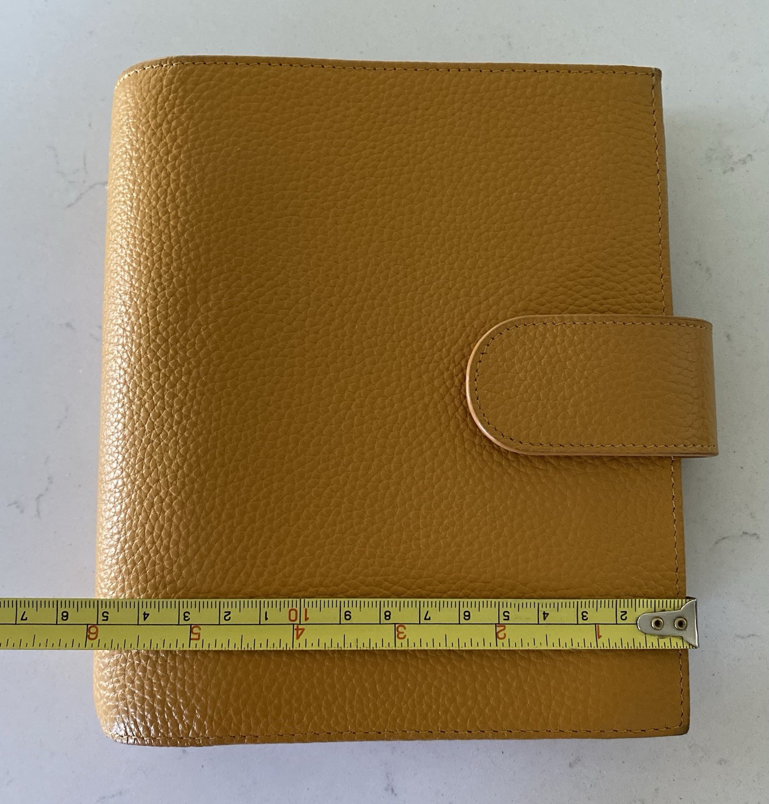 Moterm Pocket Size 6-Ring Leather Planner Mustard Yellow Pebbled Leather