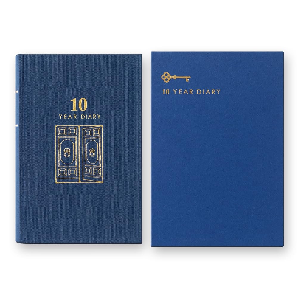 DESIGNPHIL 12397006 Diary 10 Years Consecutive Door Navy Blue Journal