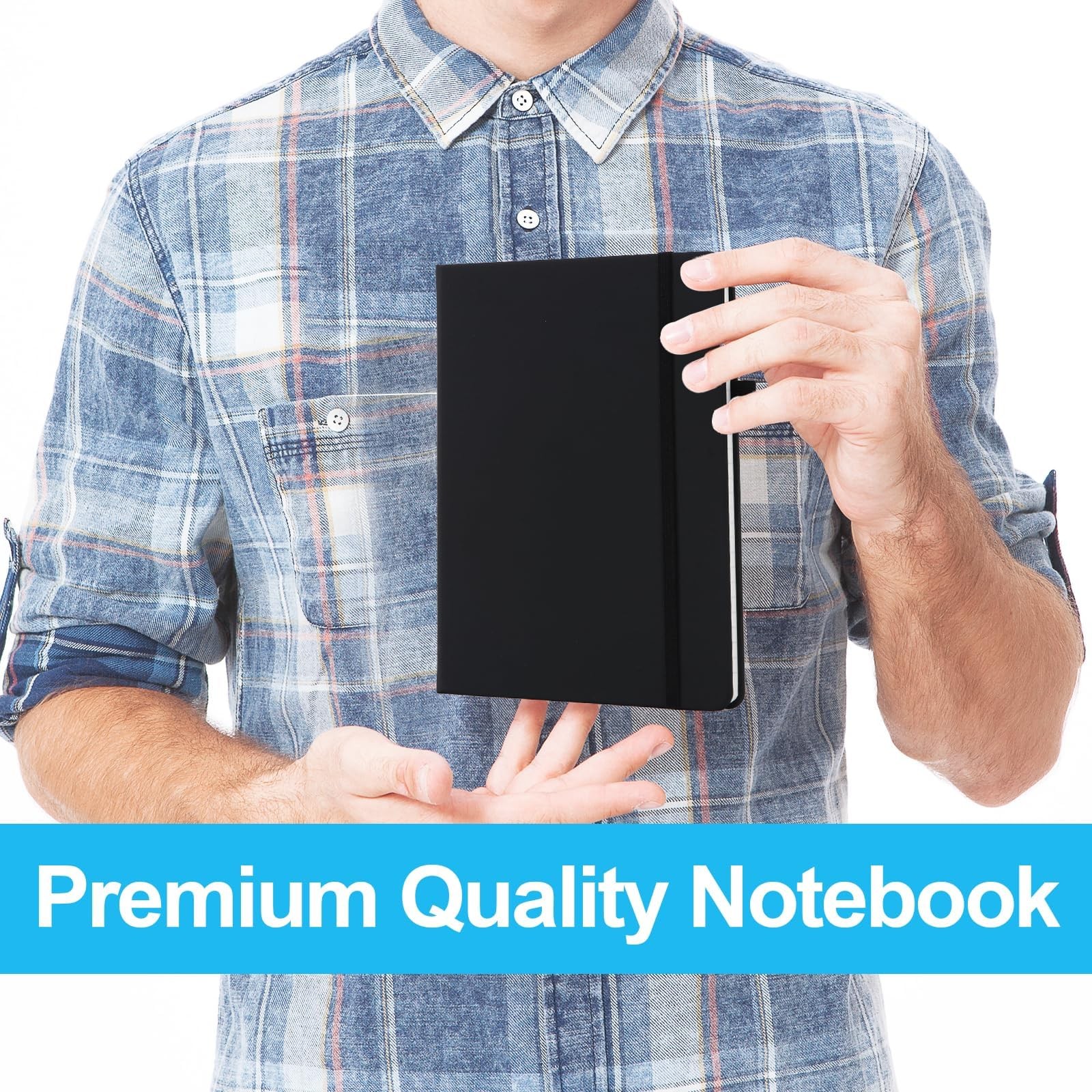 Gomew Lined Journal Notebook A5, College Ruled Hardcover for Z-Black