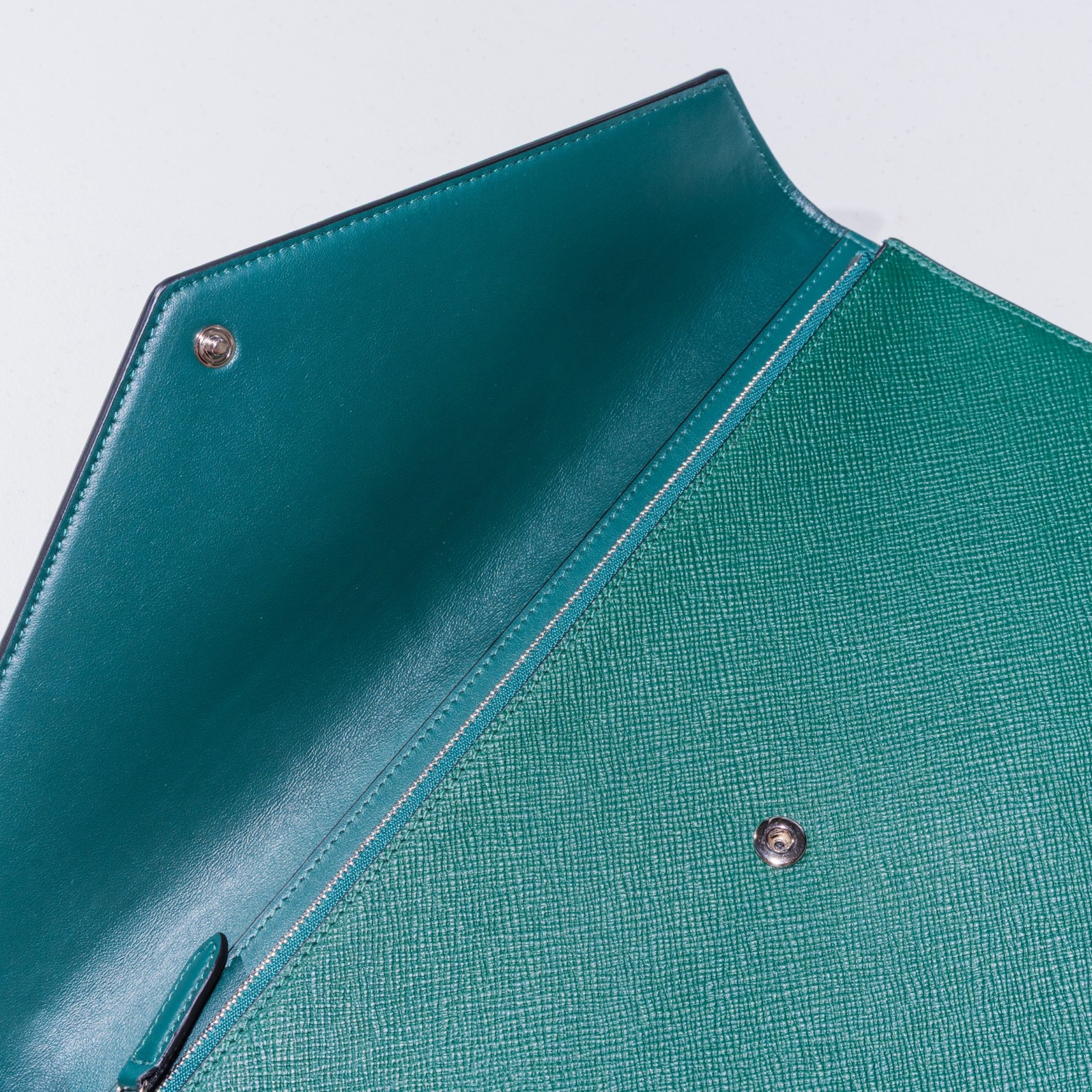 New Smythson Green Leather Panama A4 Writing Zipper Folder Portfolio
