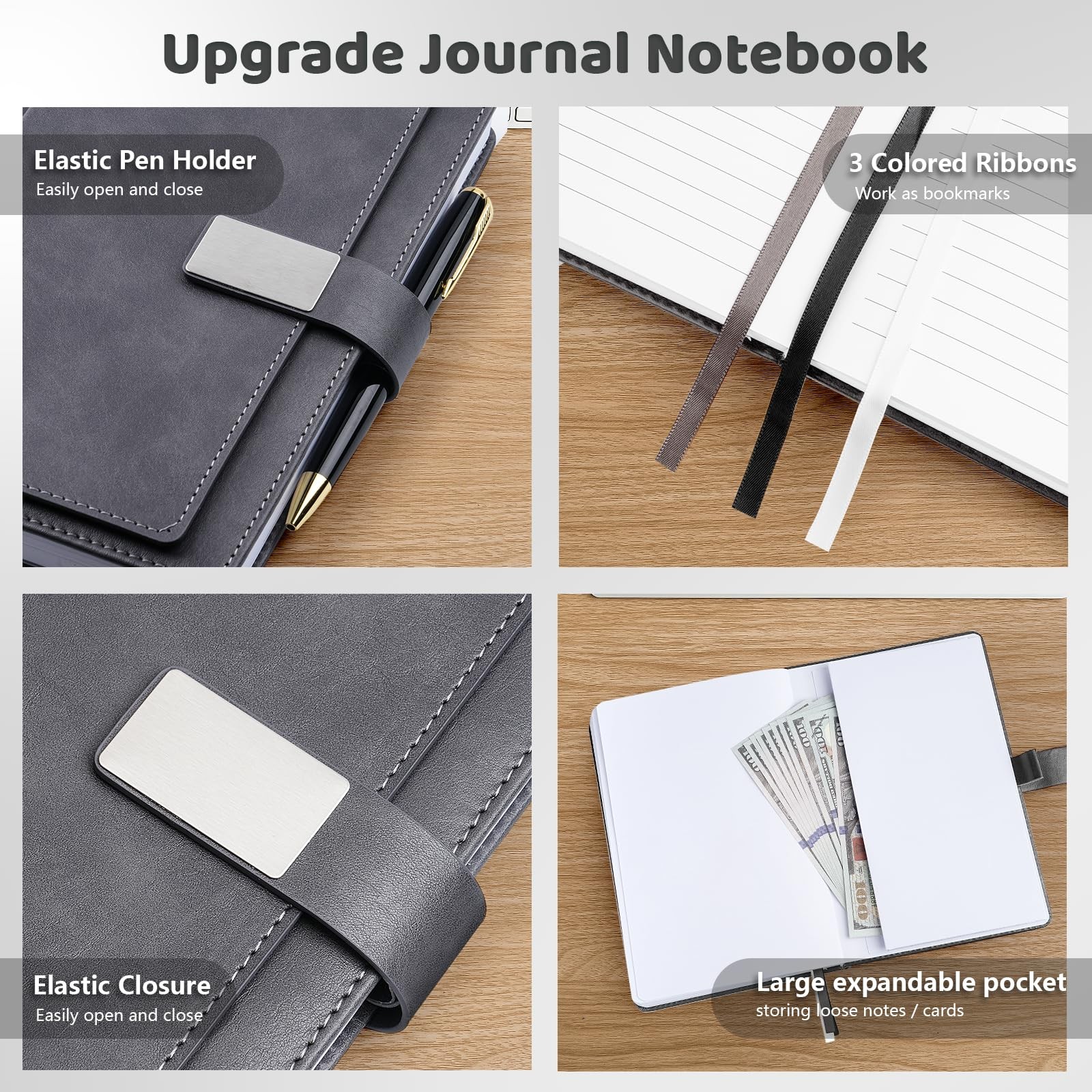 Executive Lined Journal Notebook, 256 Pages, College Ruled, A5 Hard Cover Lea…