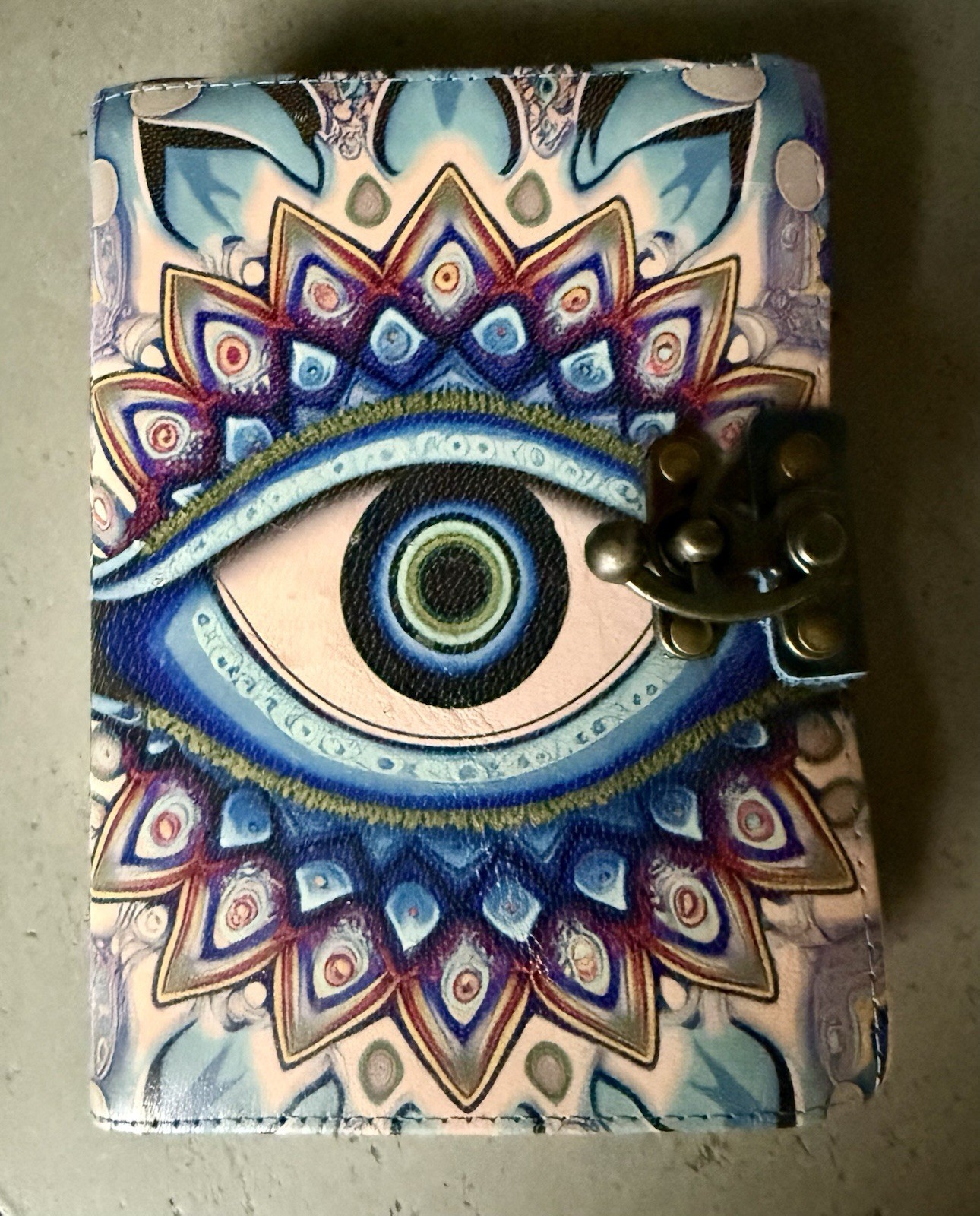 Azure Eye Blank Unlined Pages Leather Writing Journal NEW! 5″x7″