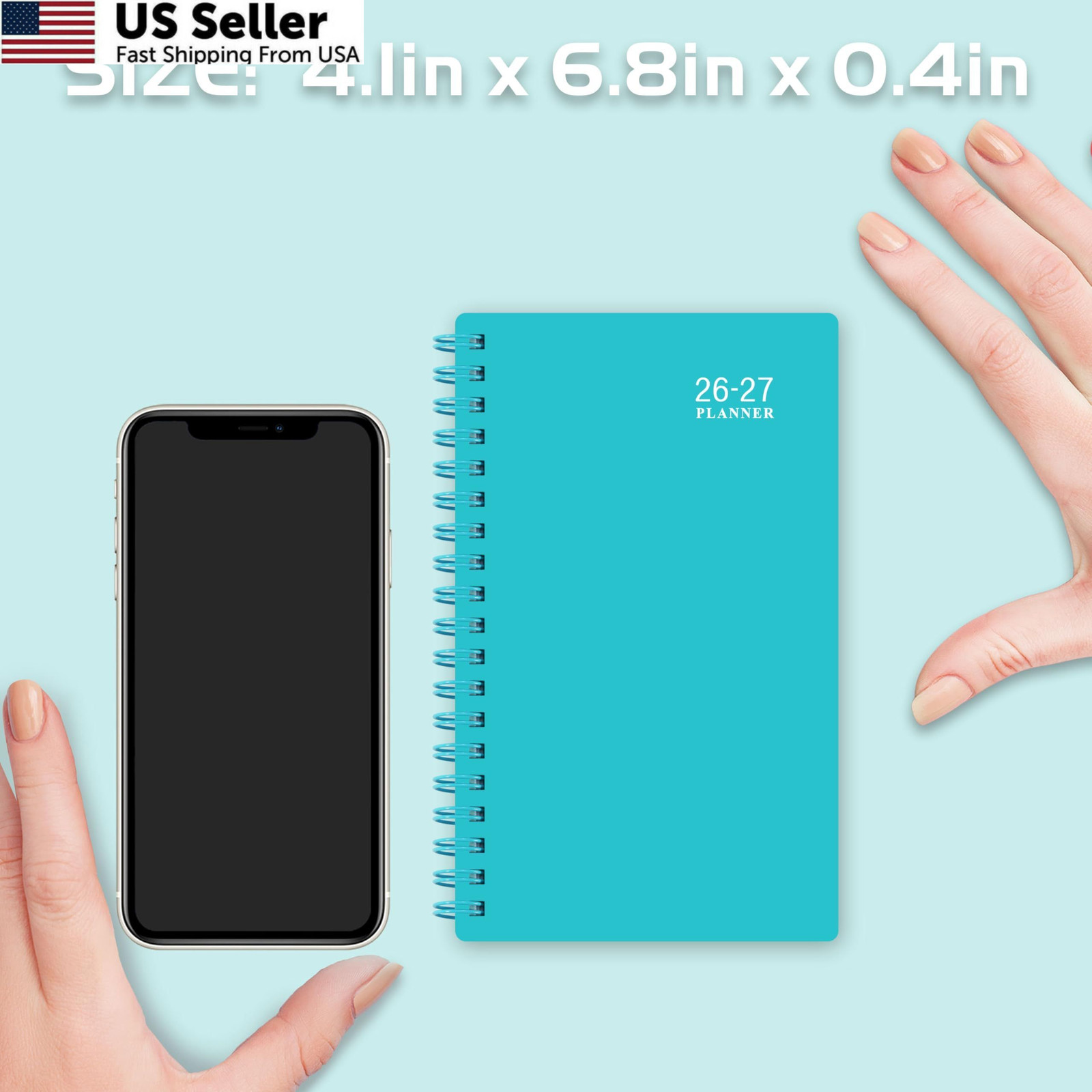 2026-2027 Pocket Calendar/Planner – 6.4 inches X 3.9 inches, Lake-green