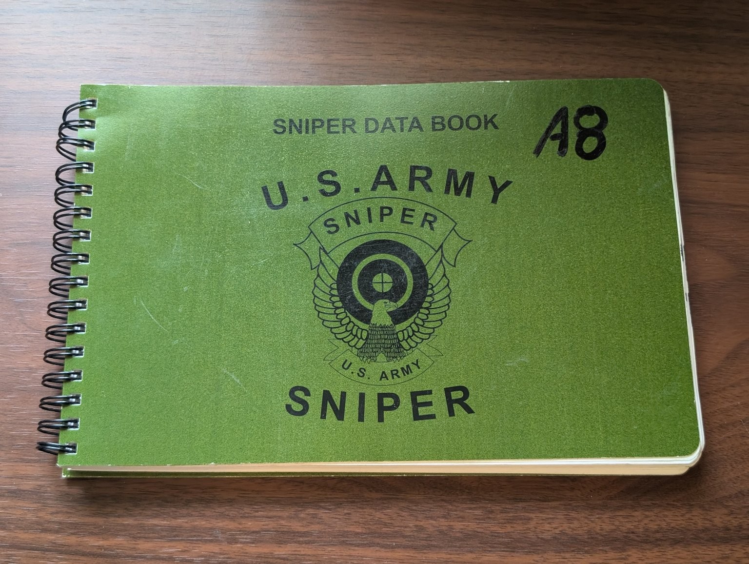 US Army Sniper Data Book Military Field Log Journal Target Spiral Bound Vintage