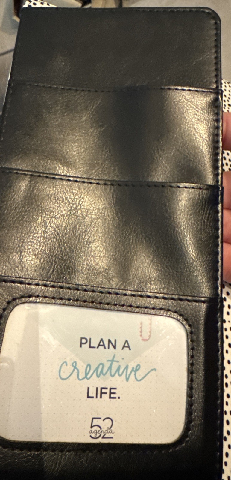 NEW The Paper Studio Agenda 6 Ring Binder – “Plan A52” BLK/WHT Stripe 9.5 x 7.5