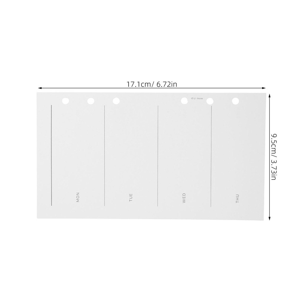 Undated A6 Weekly Planner Refills Thick Smooth Paper for 6 Ring Binder Inserts