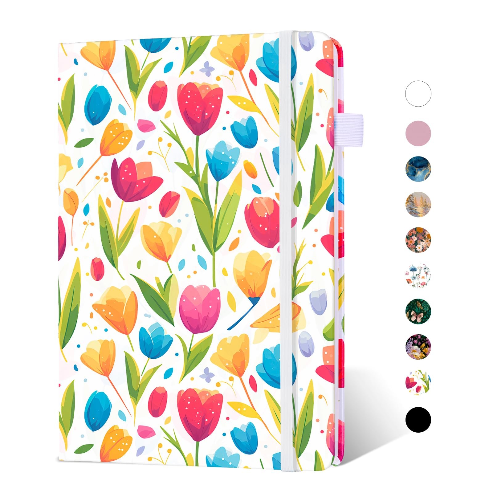 Gomew Lined Dotted Journal Notebook A5 (6×8), Dot Grid Hardcover PU B-Tulip