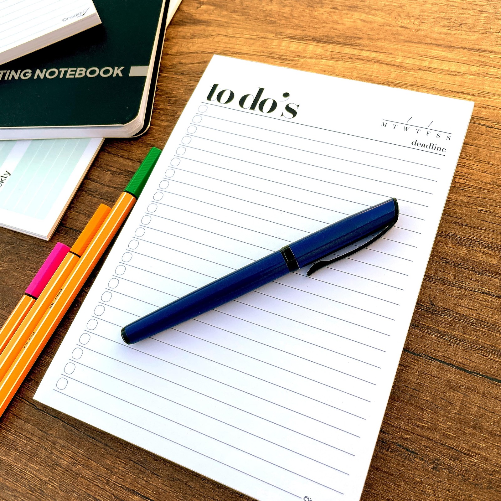 To Do List Notepad A5 Size (8.3″x5.8″) Premium Thick Paper With Cardboard Bac…