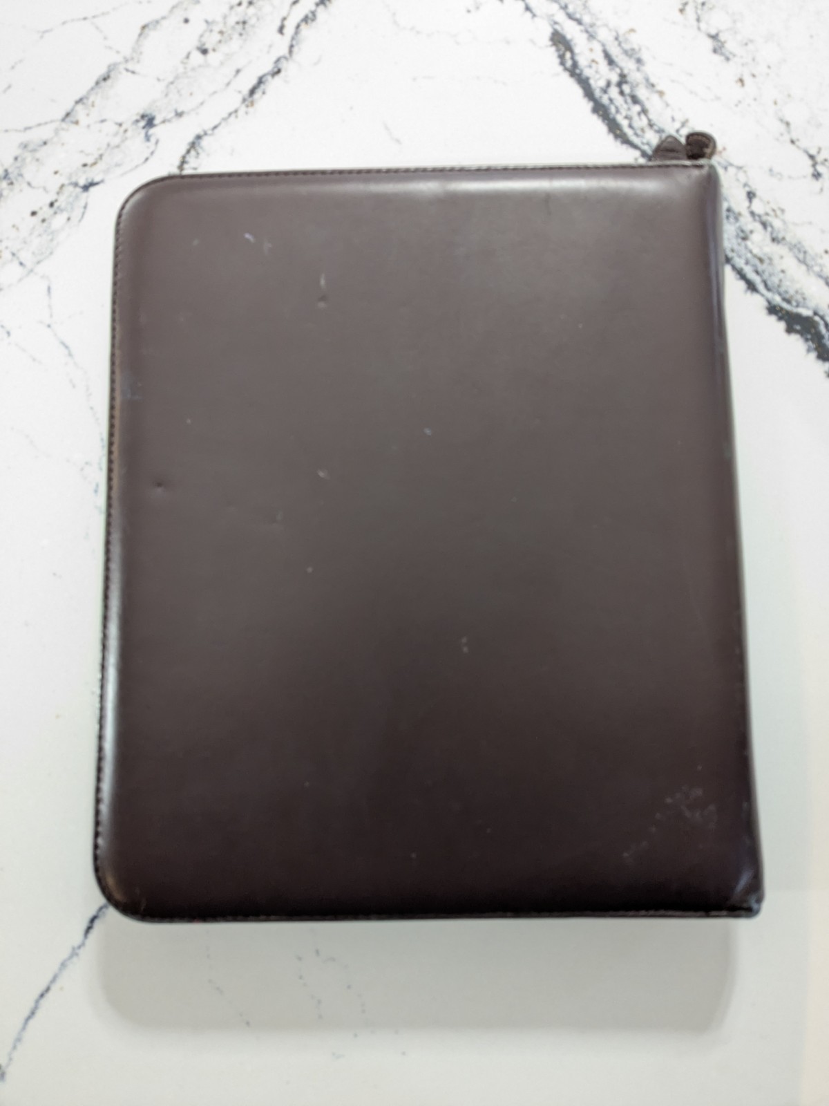 Vintage Day Timer Planner Classic 7-Ring Organizer Zip Brown Leather Folio