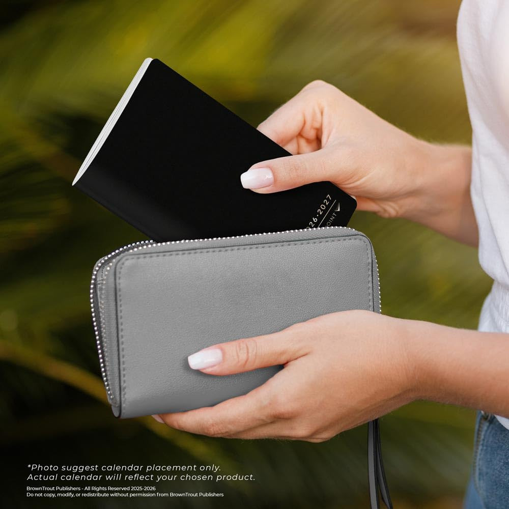 Viewpoint Black | 2026-2027 3.5 X 6.5 Inch Two Year Monthly Pocket Planner Calen